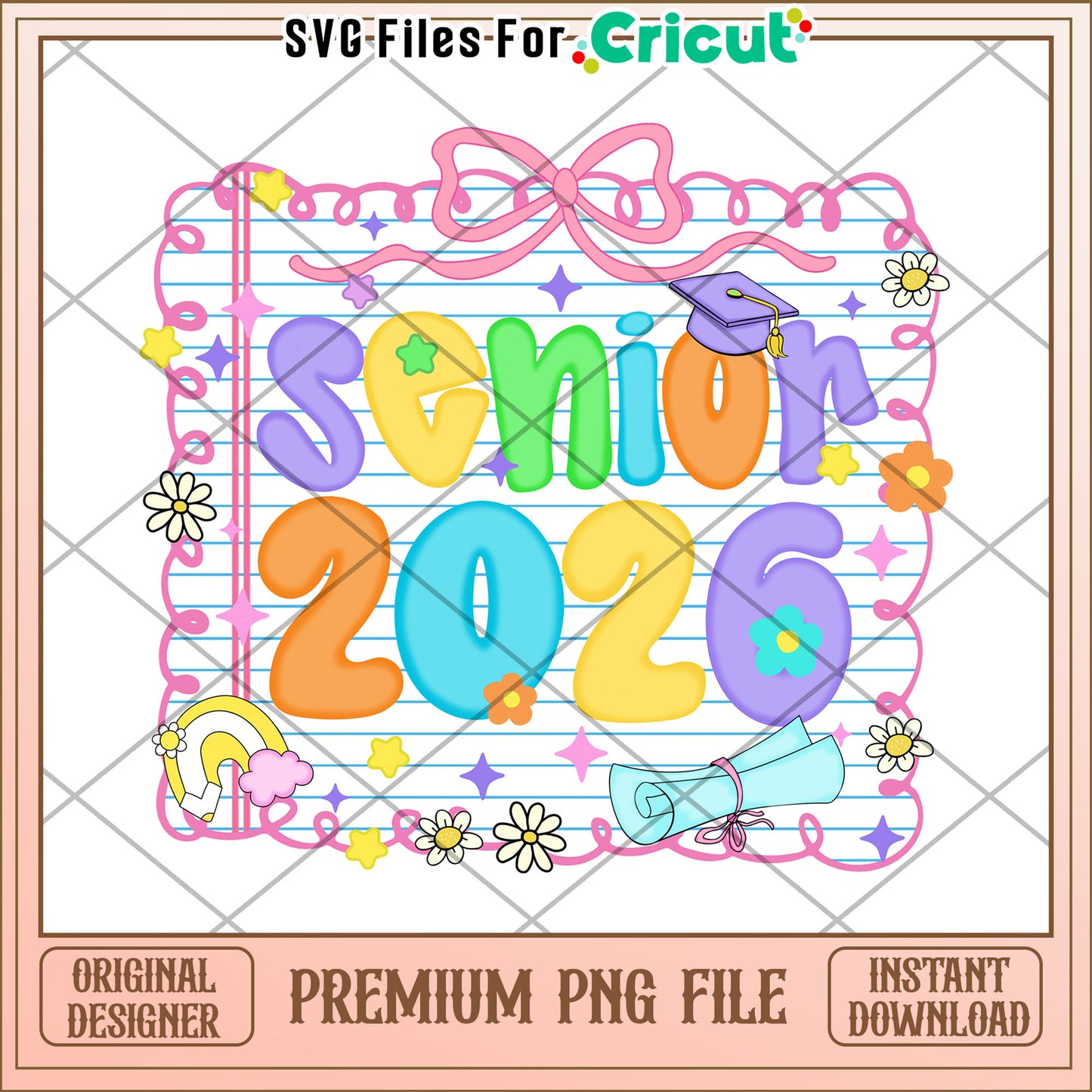 Senior 2026 illustration png, making learning fun png, back to school png