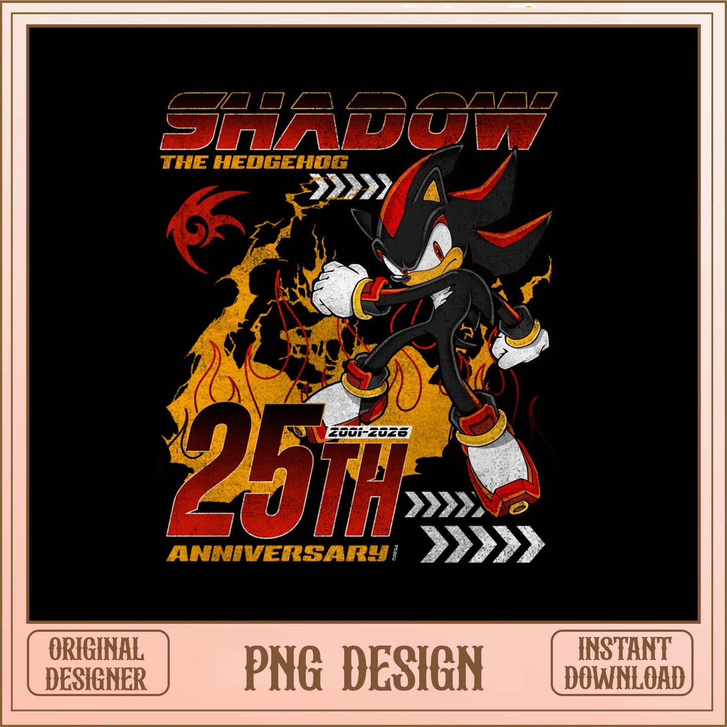 Shadow The Hedgehog 25th Anniversary PNG, Sonic PNG, Gaming PNG
