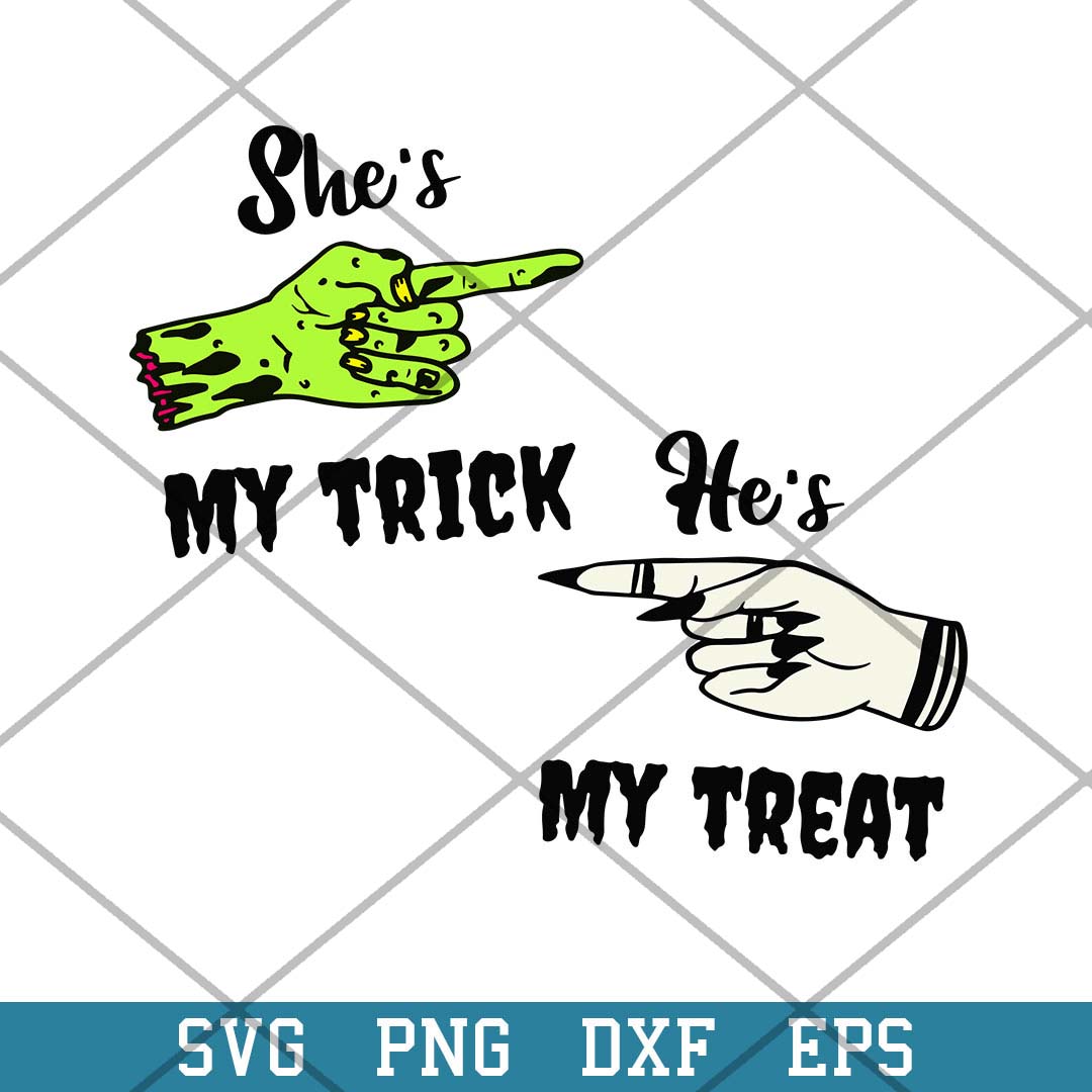 She_s My Trick, He_s My Treat Svg-Svgfilesforcricut