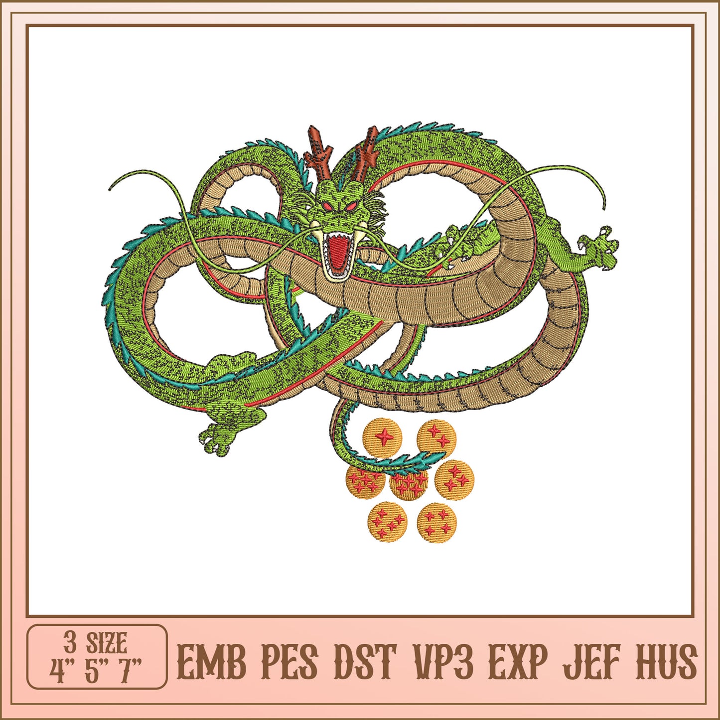 Shenron Dragon Embroidery Design
