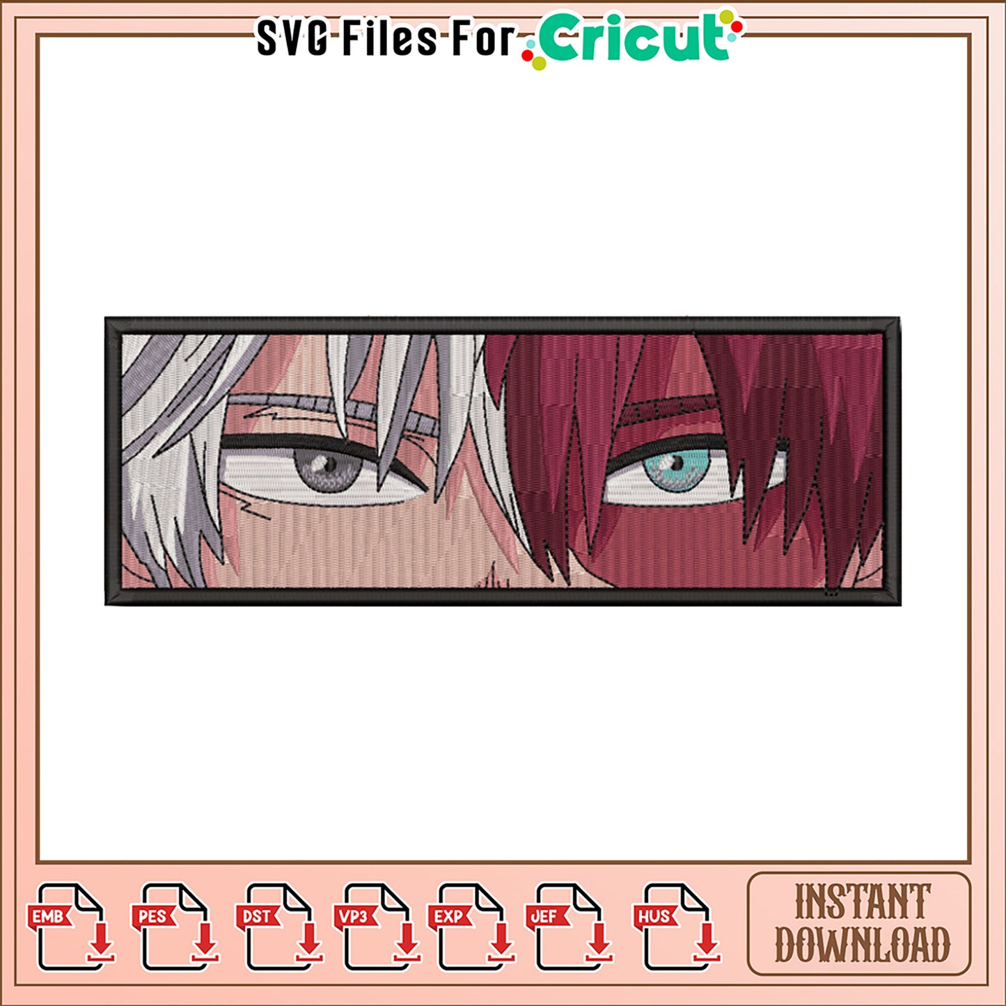 Shoto Todoroki Eyes Embroidery Design