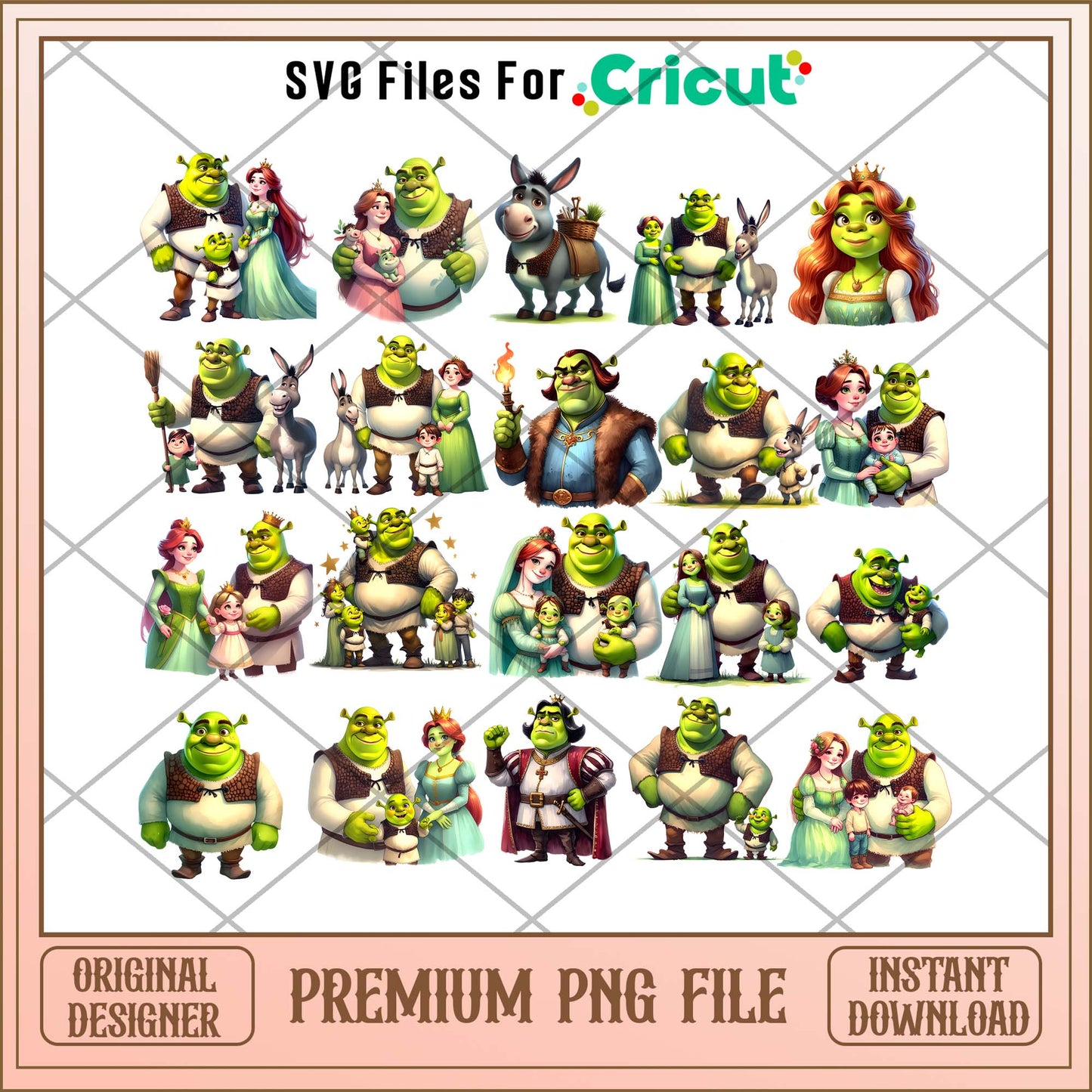 Shrek Family png bundle, Disney Shrek bundle, Disney characters bundle