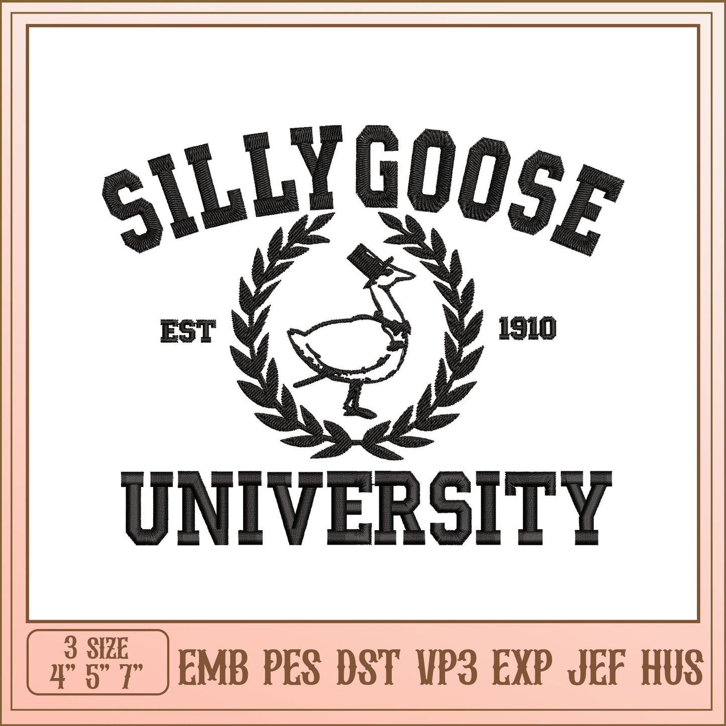 Silly Goose University Embroidery Design
