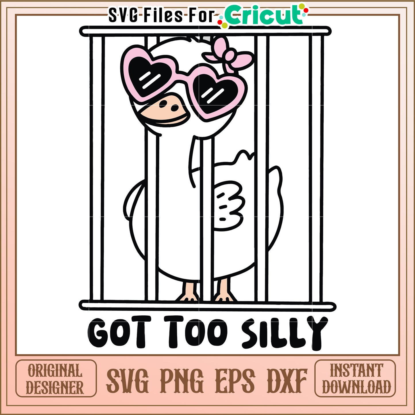 Silly Goose in Cage SVG