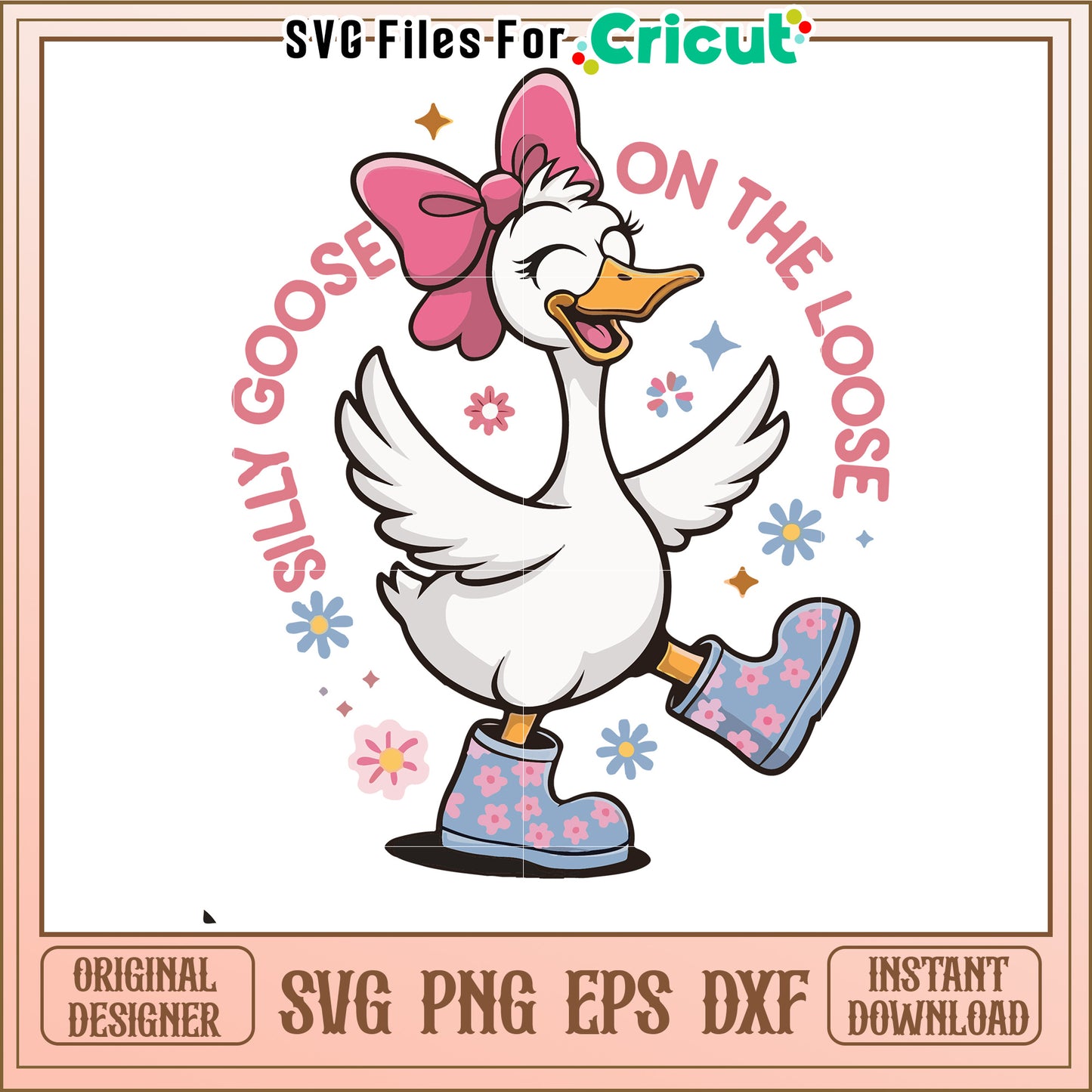 Silly Goose with a Bow on the Loose, Fun and Playful Design for Kids