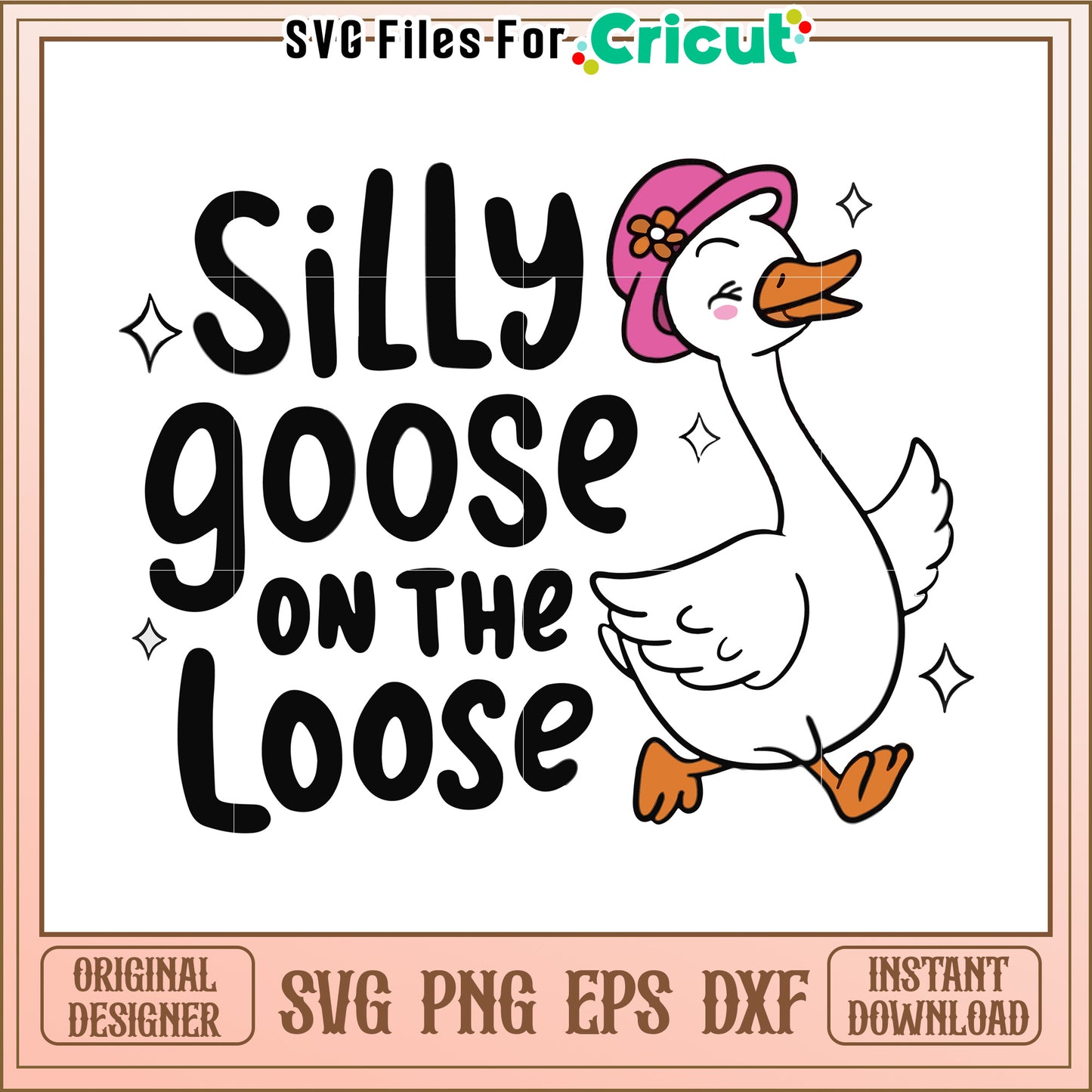 Silly goose on the loose design, perfect for fun apparel or decor