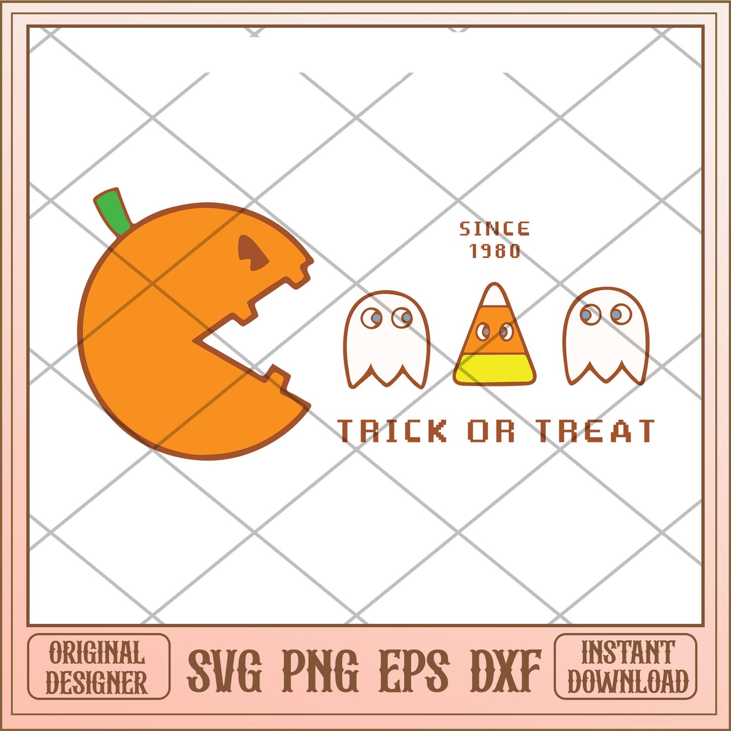 Since 1980 trick or treat pacman svg, halloween characters svg, digital download