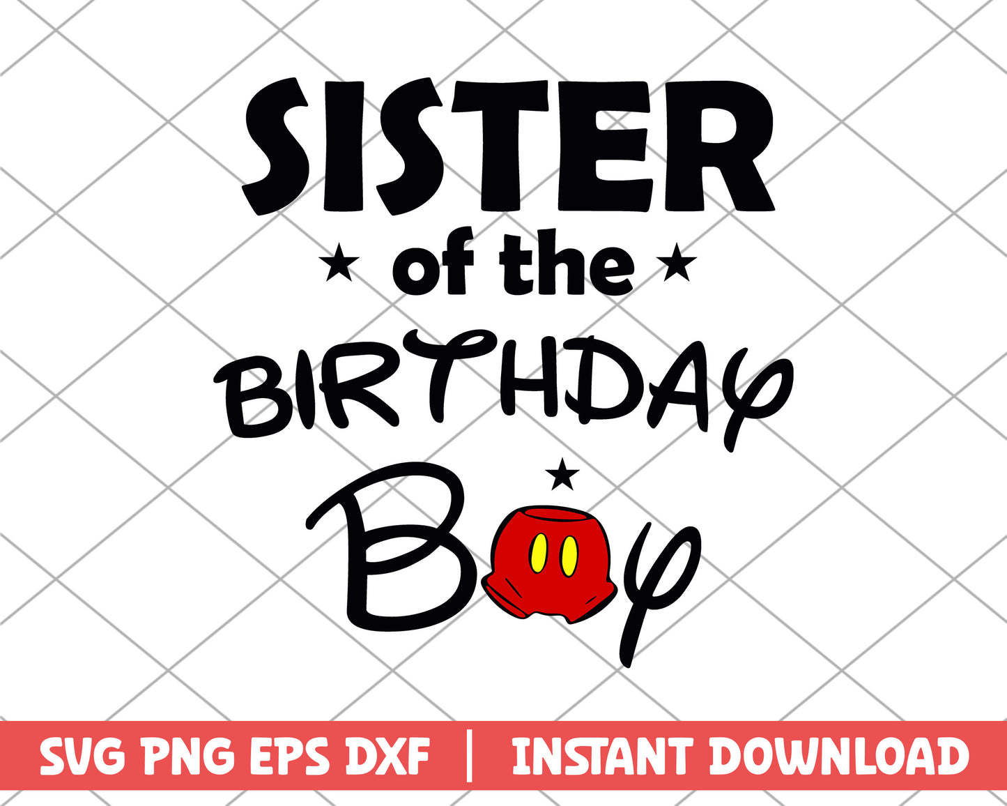 Sister of the birthday boy svg