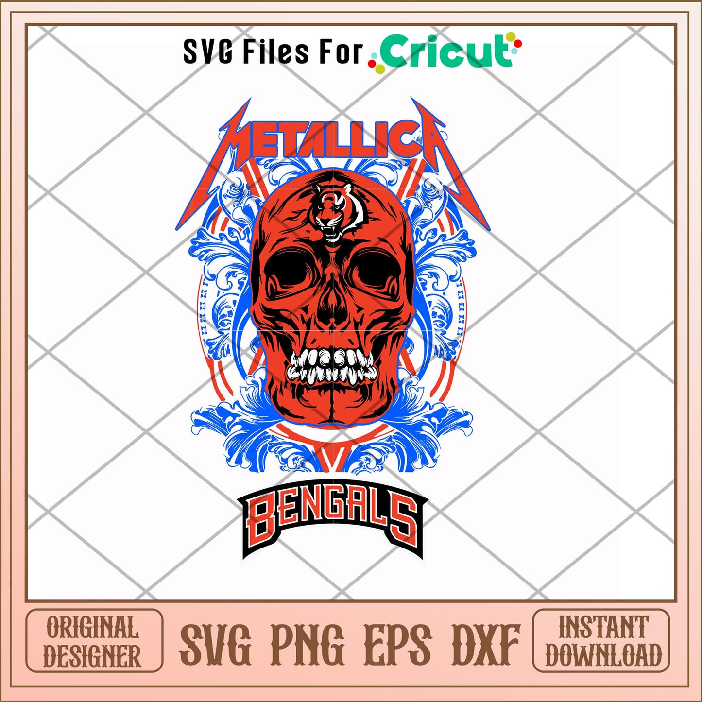 Skull metallica Cincinnati Bengals svg, Skull svg, new nfl svg