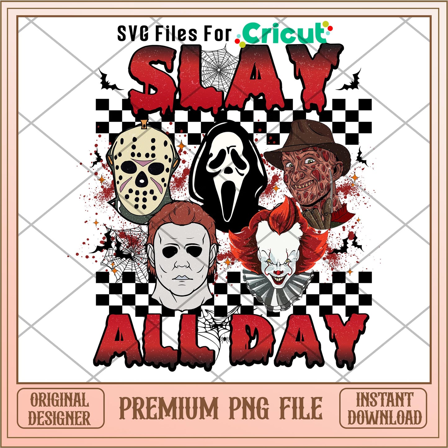 Slay All Day Horror Characters png, Horror characters png, digital download