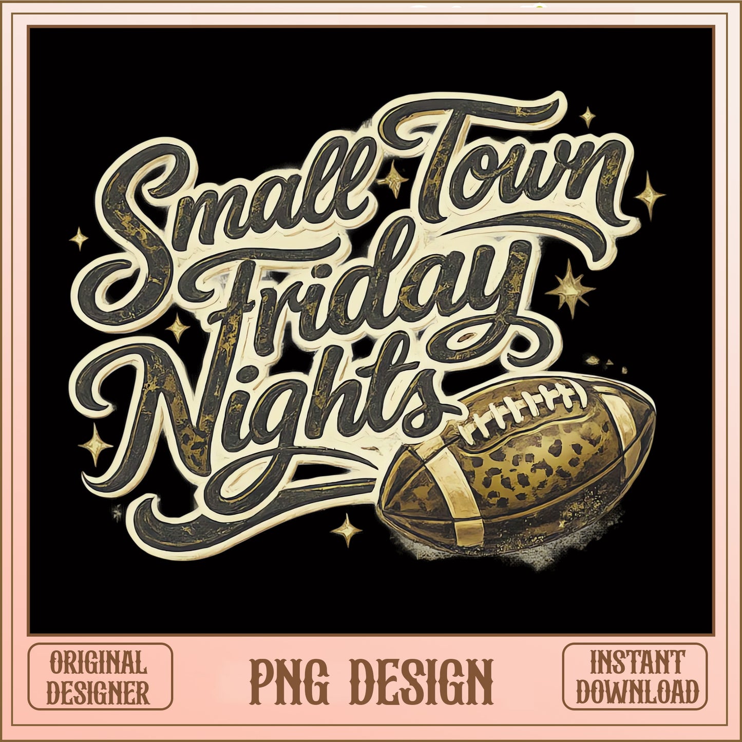 Small Town Friday Nights PNG, Football Leopard PNG, Game Day PNG