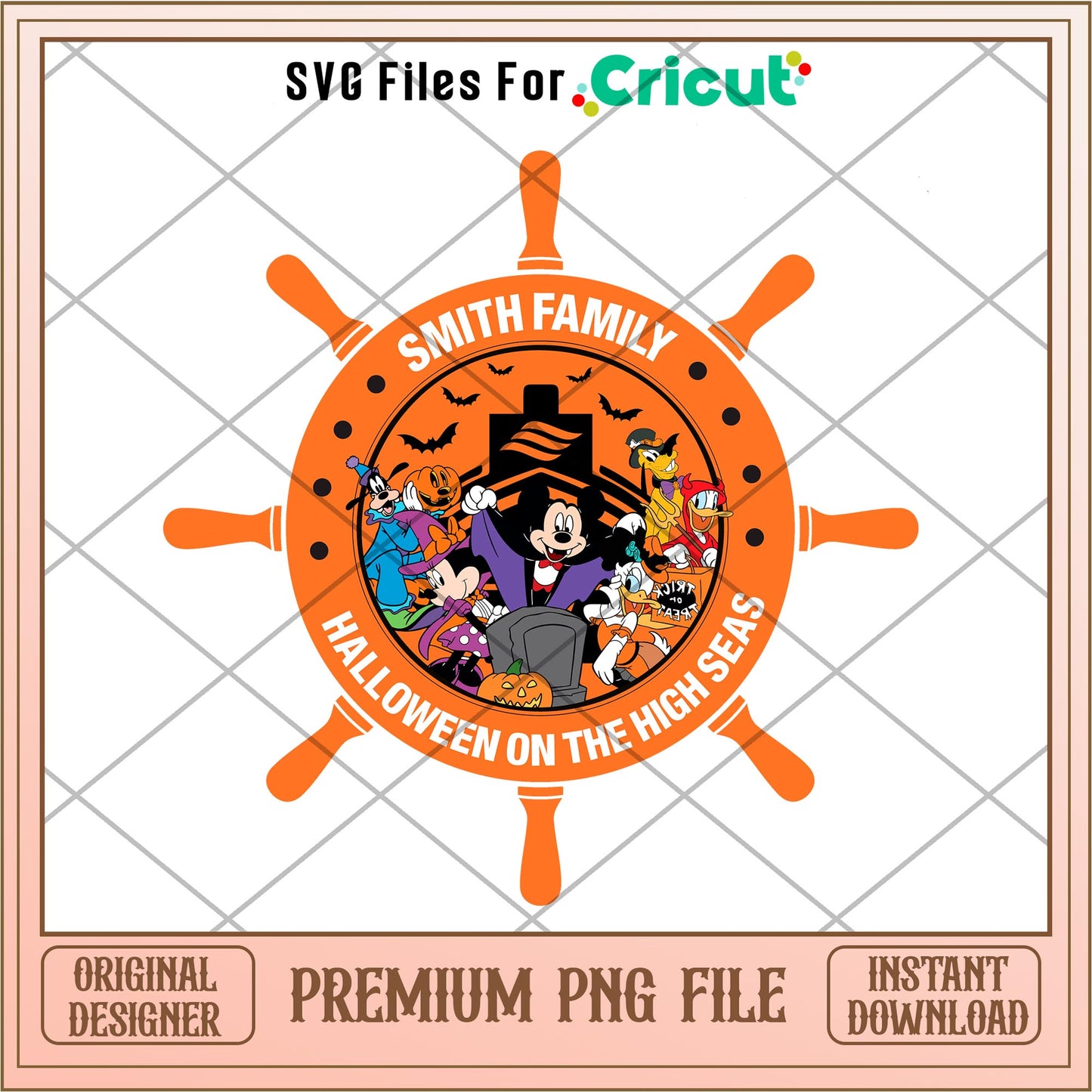 Smith family Halloween on the High Seas png, Disney characters png, Digital Download