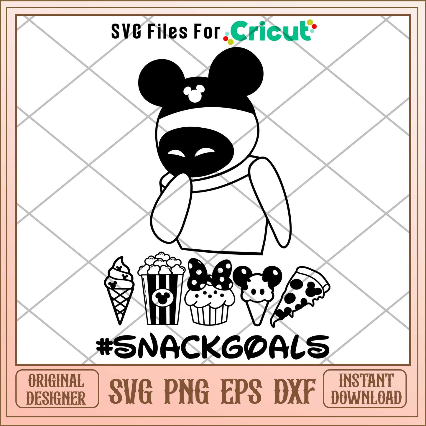 Snack Goals Walle Eve Mickey head black svg, walle svg, digital dowload