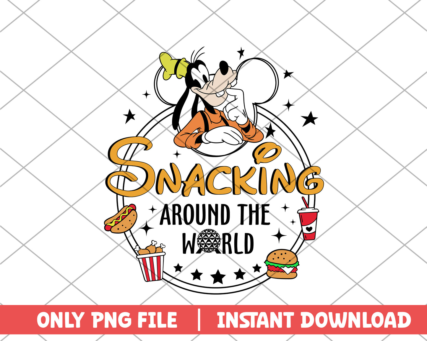 Snacking around the world goofy disney png