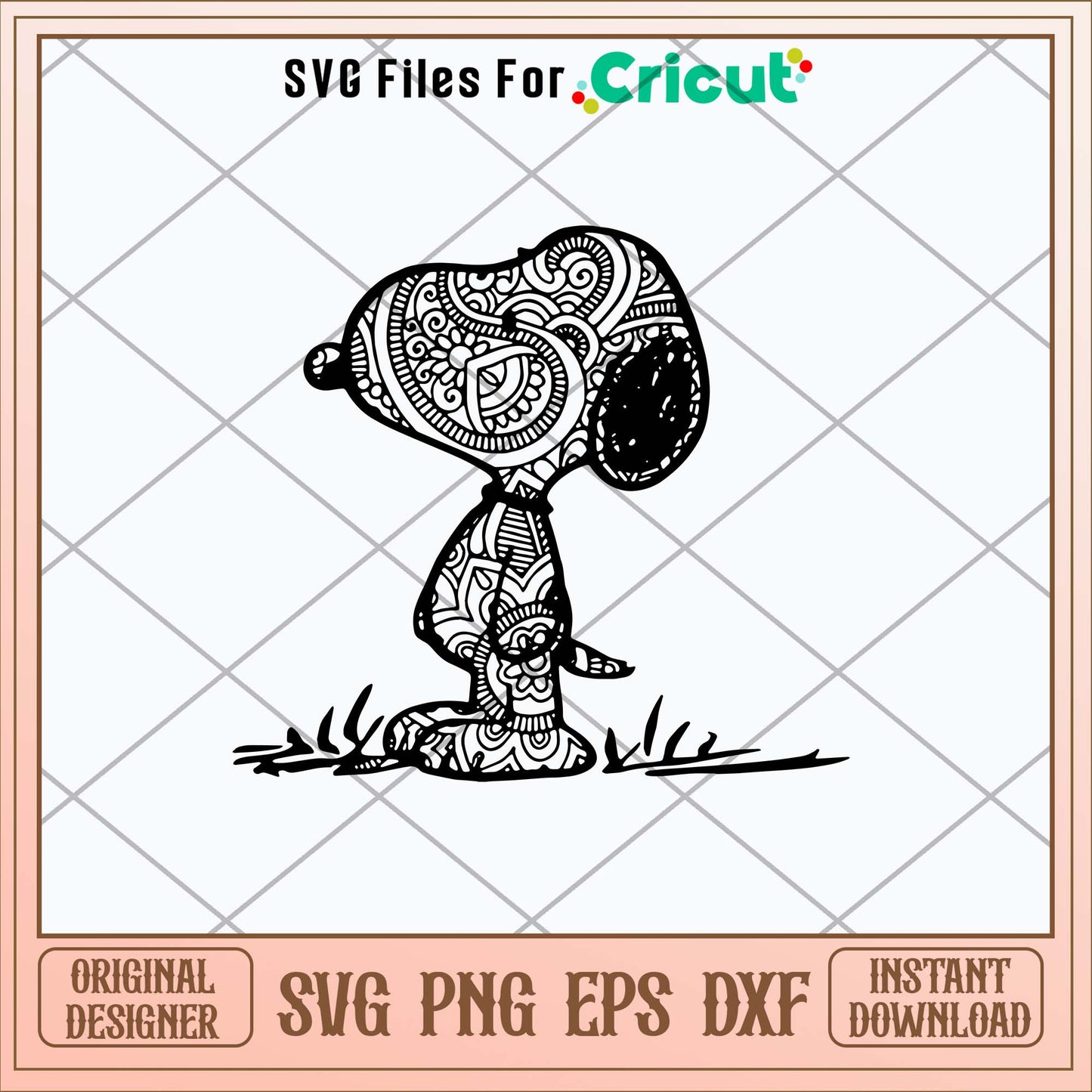 Snoopy Mandala Svg, Snoopy Svg-Svgfilesforcricut