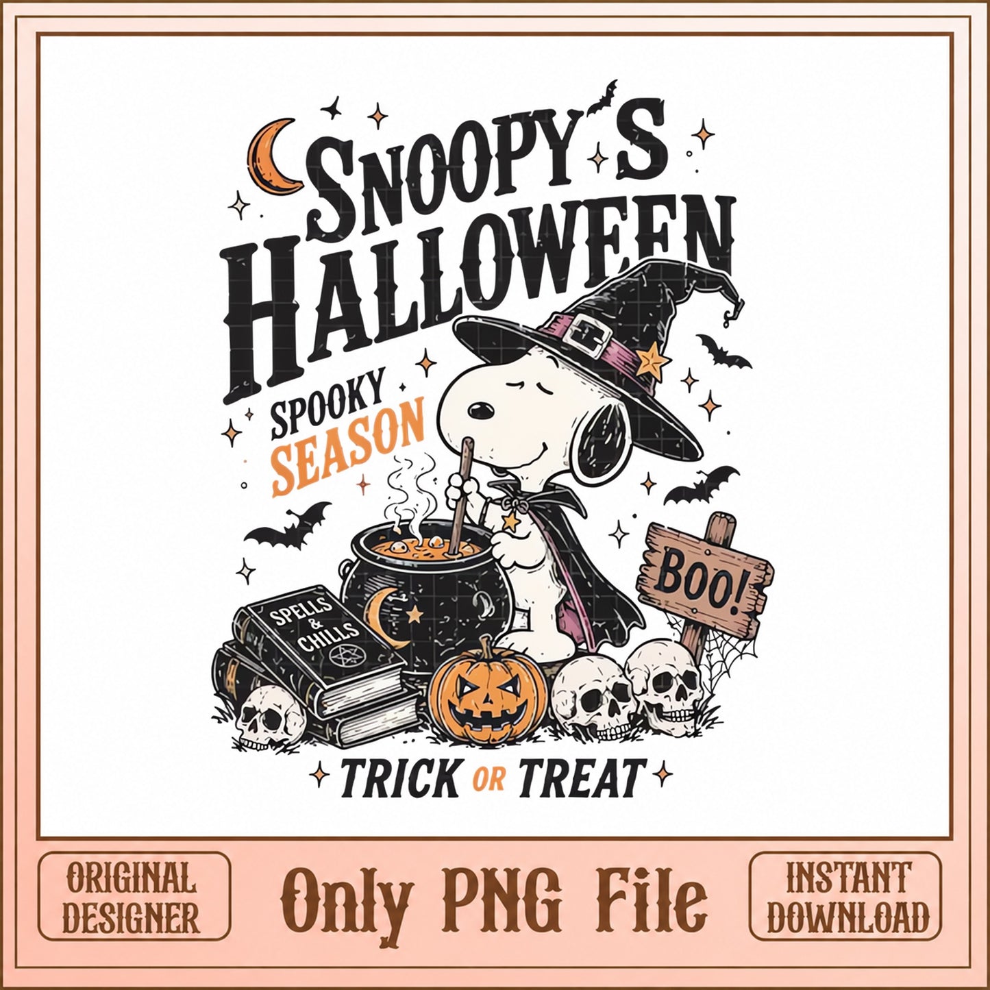 Snoopy Halloween PNG, Spooky Season Witch, Trick Or Treat PNG
