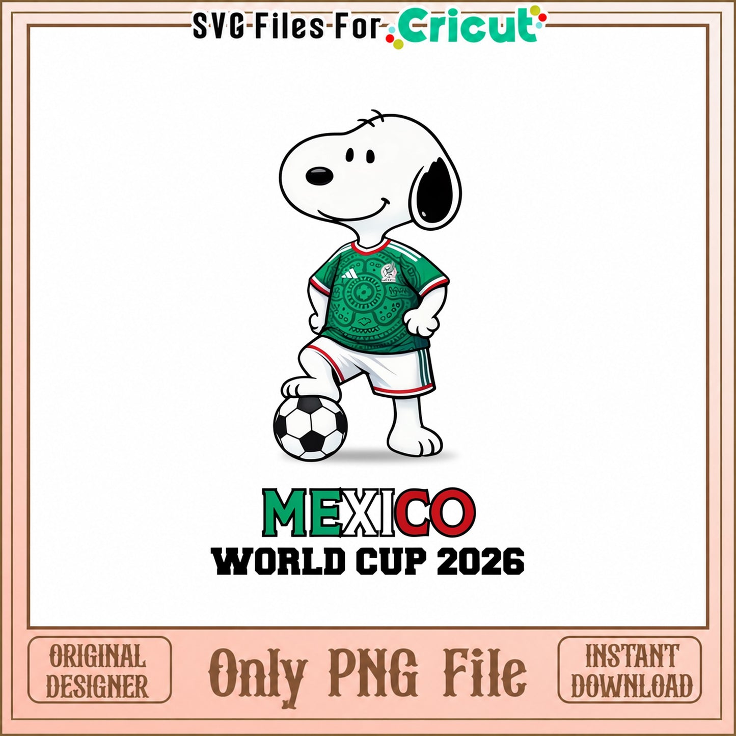 Snoopy Mexico World Cup 2026 PNG, Soccer Football PNG, Peanuts PNG