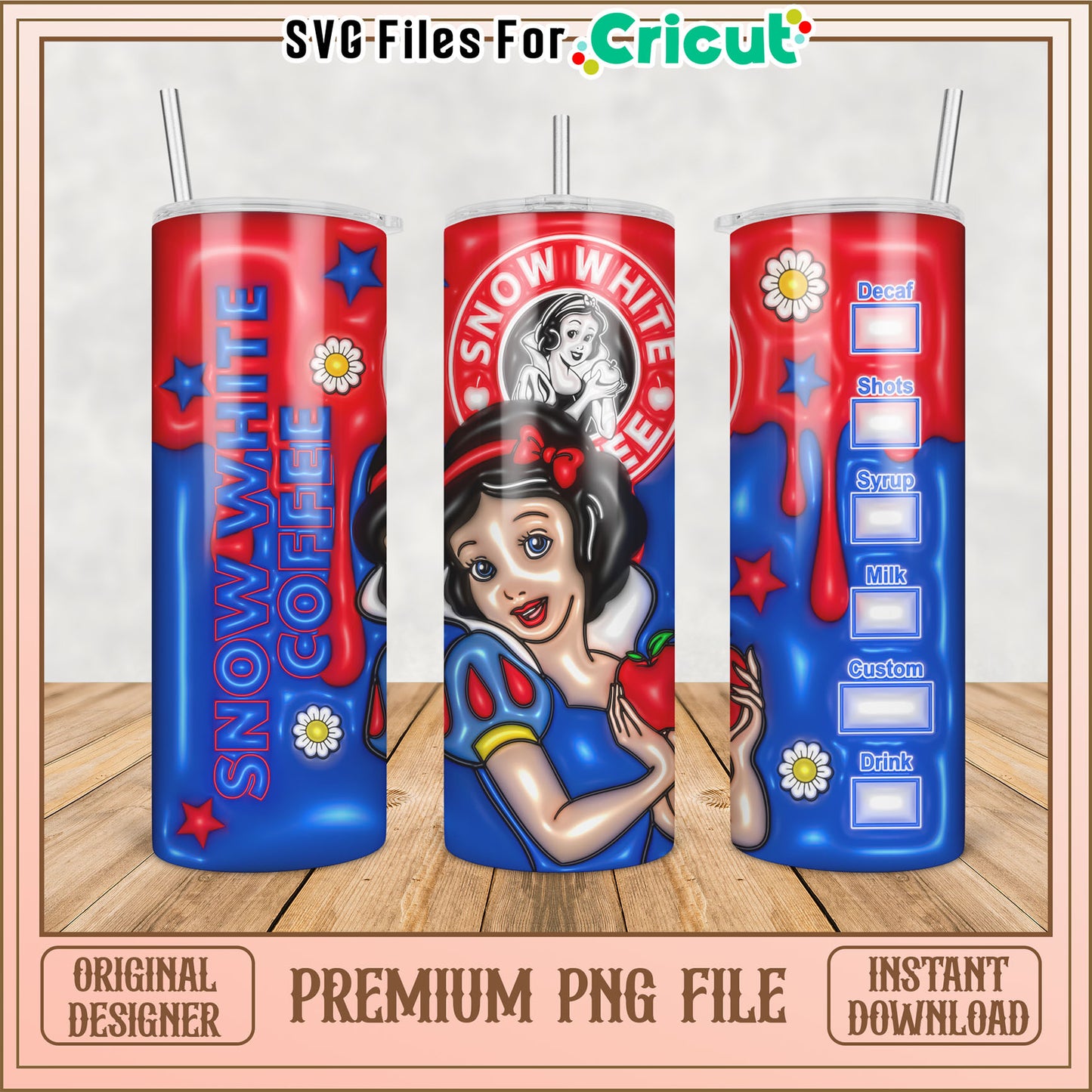 Snow White Coffee Tumbler PNG
