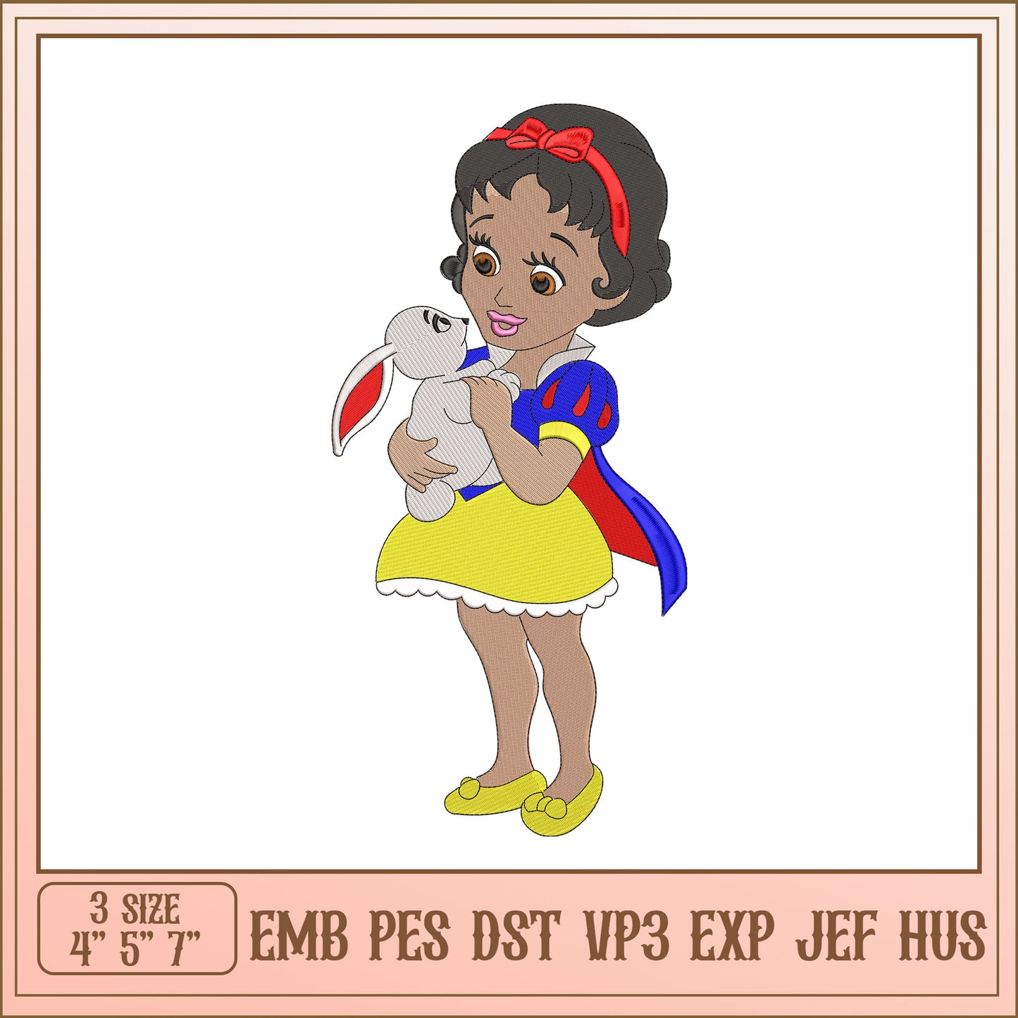 Snow White Embroidery Design