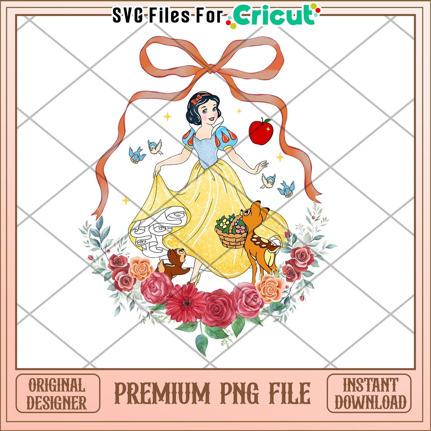 Snow White PNG Floral Watercolor Design