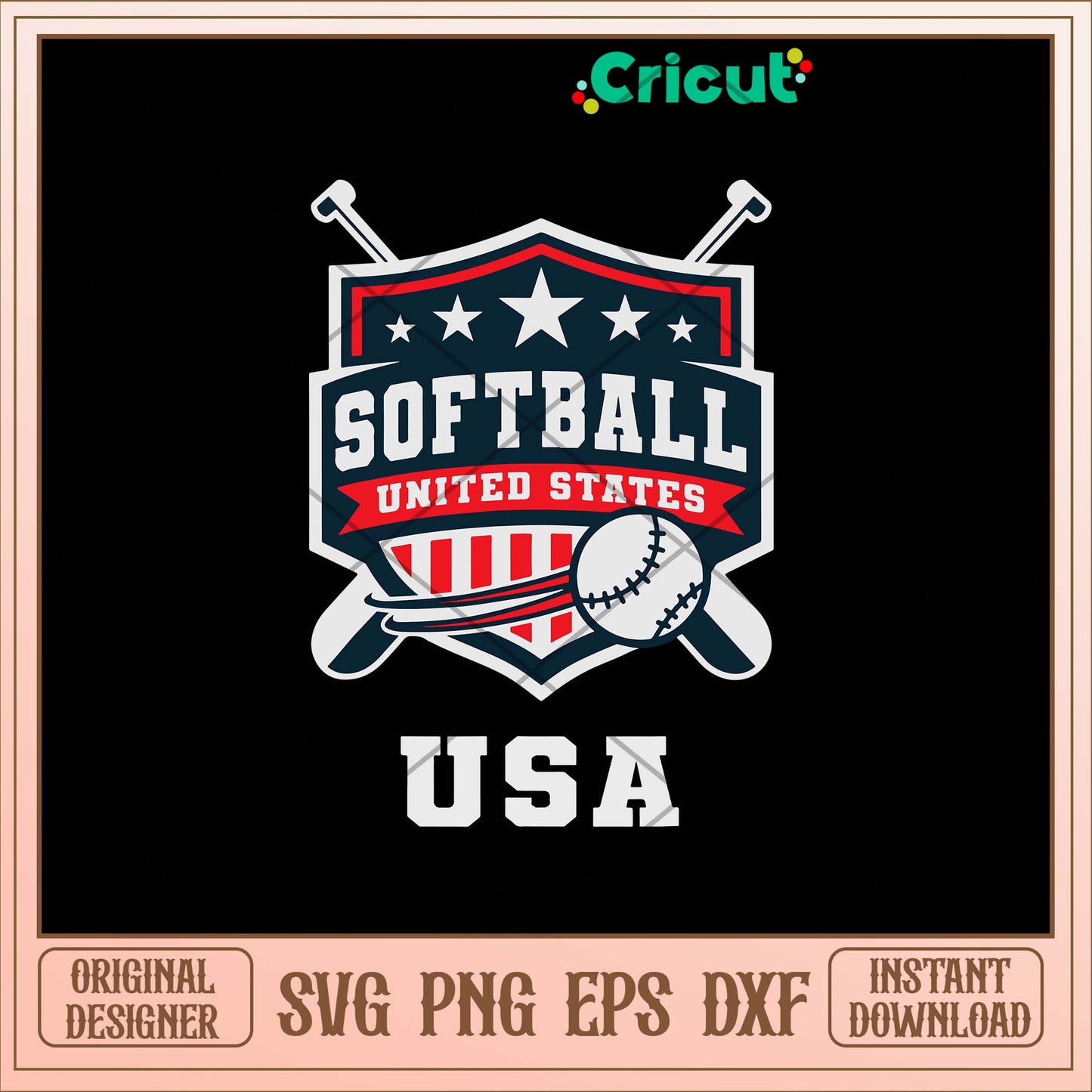 Softball Usa Support The Team Svg, Softball Svg-Svgfilesforcricut