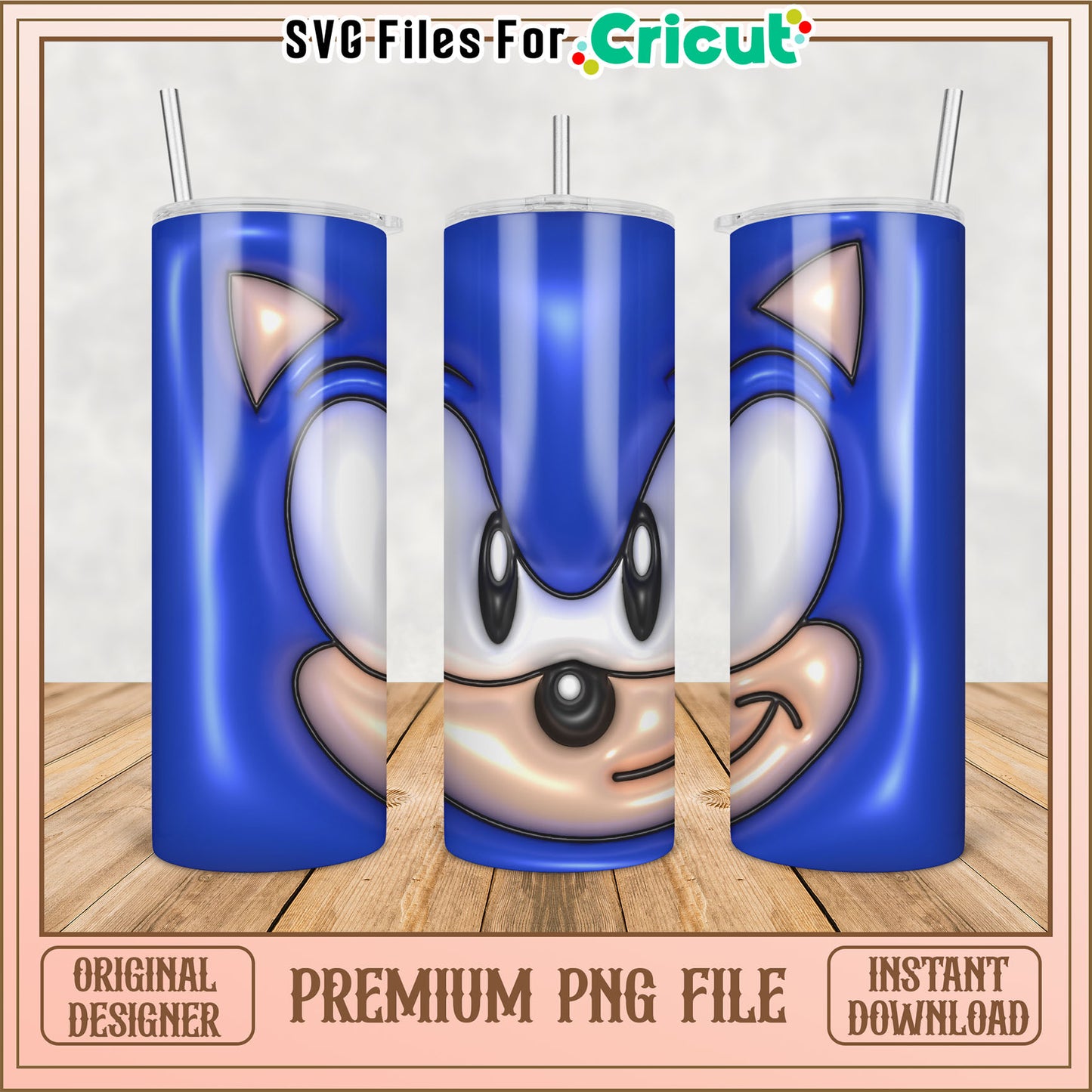 Sonic Tumbler PNG Design - Instant Download