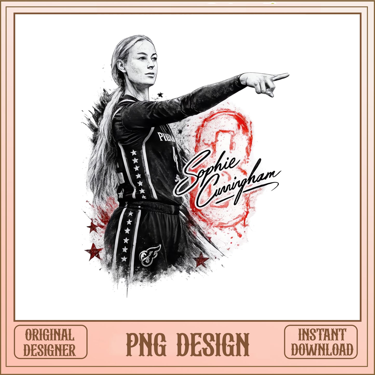 Sophie Cunningham PNG, Basketball Player Shirt Design, Sport PNG
