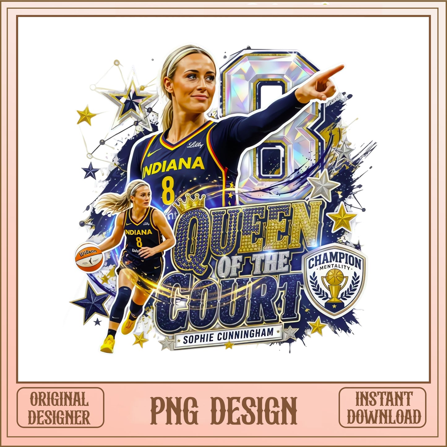 Sophie Cunningham PNG, Queen Of The Court, WNBA Basketball PNG