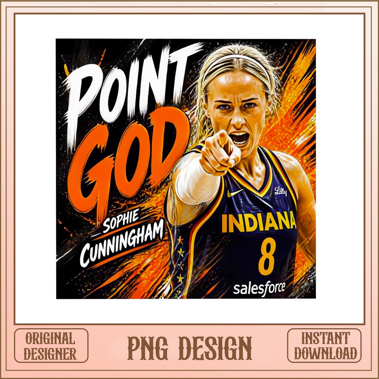 Sophie Cunningham Point God PNG, Indiana Fever WNBA PNG, Basketball PNG