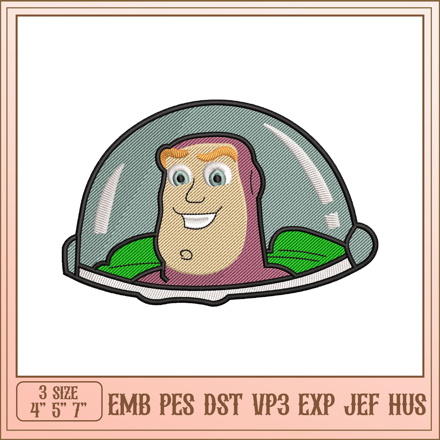 Space Hero Embroidery Design Multi-Size Format for Crafts