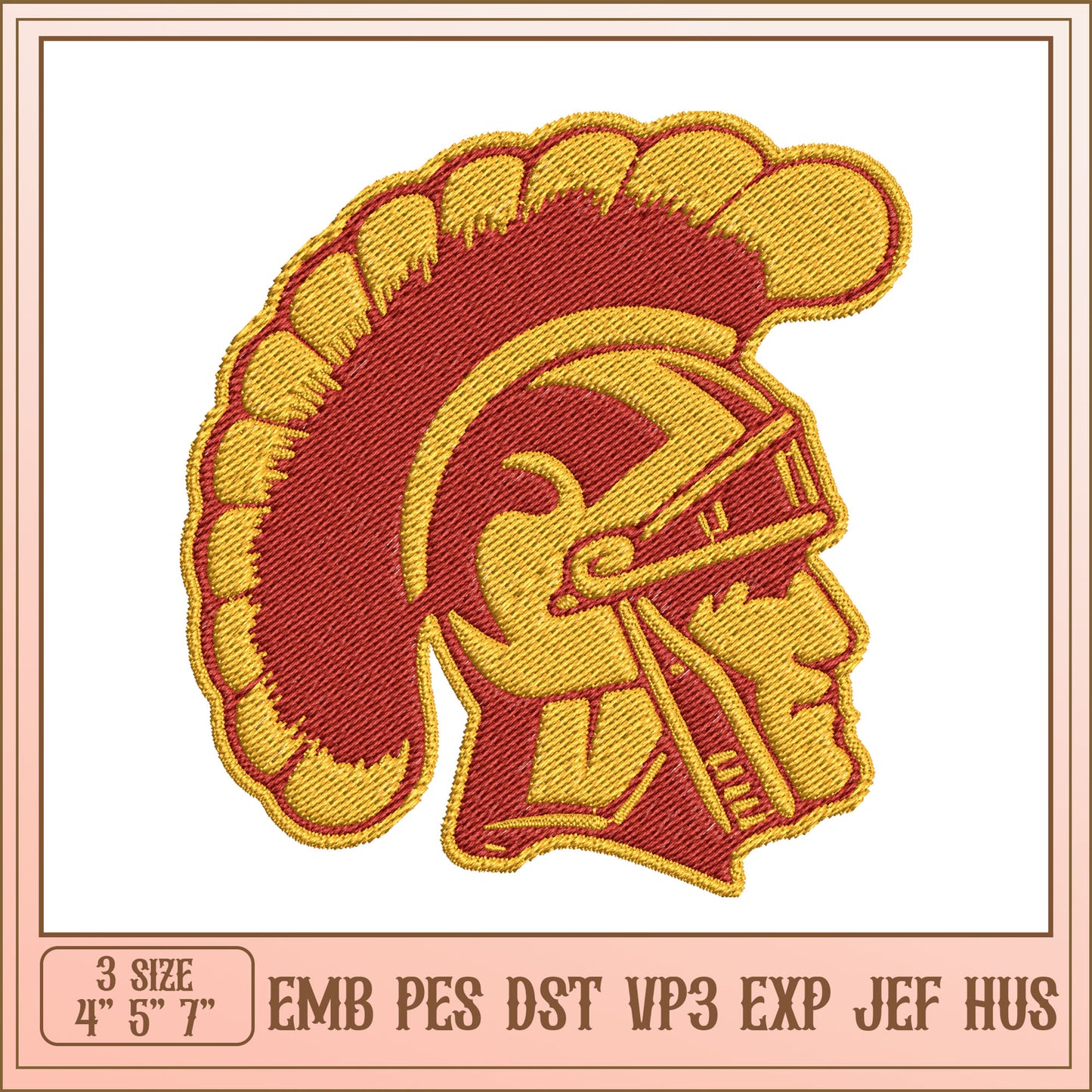 Spartan Helmet Embroidery Design File for Creative Projects