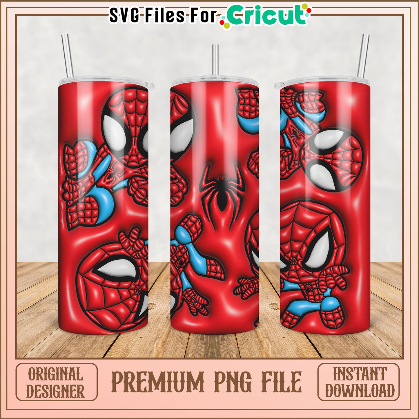 Spiderman Tumbler PNG Design