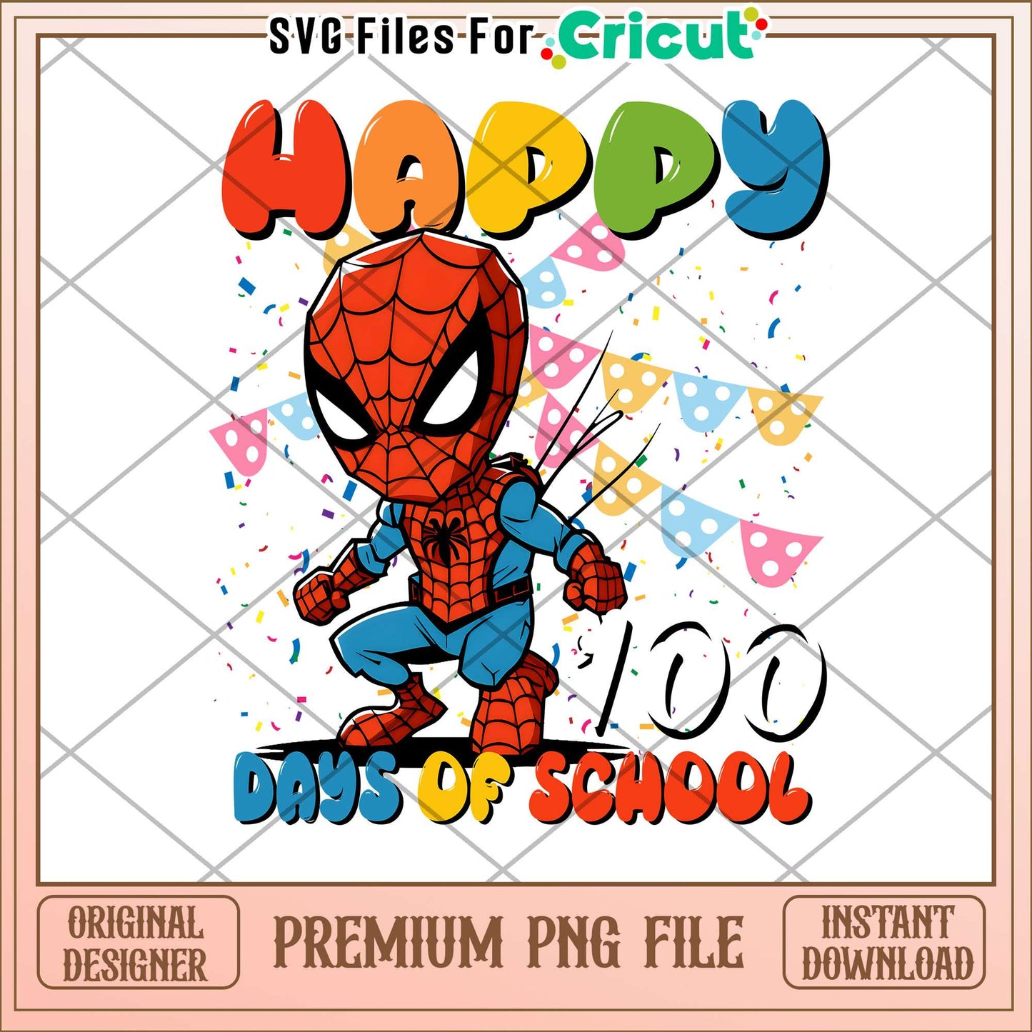 Spider man happy 100th days of school png, avengers png