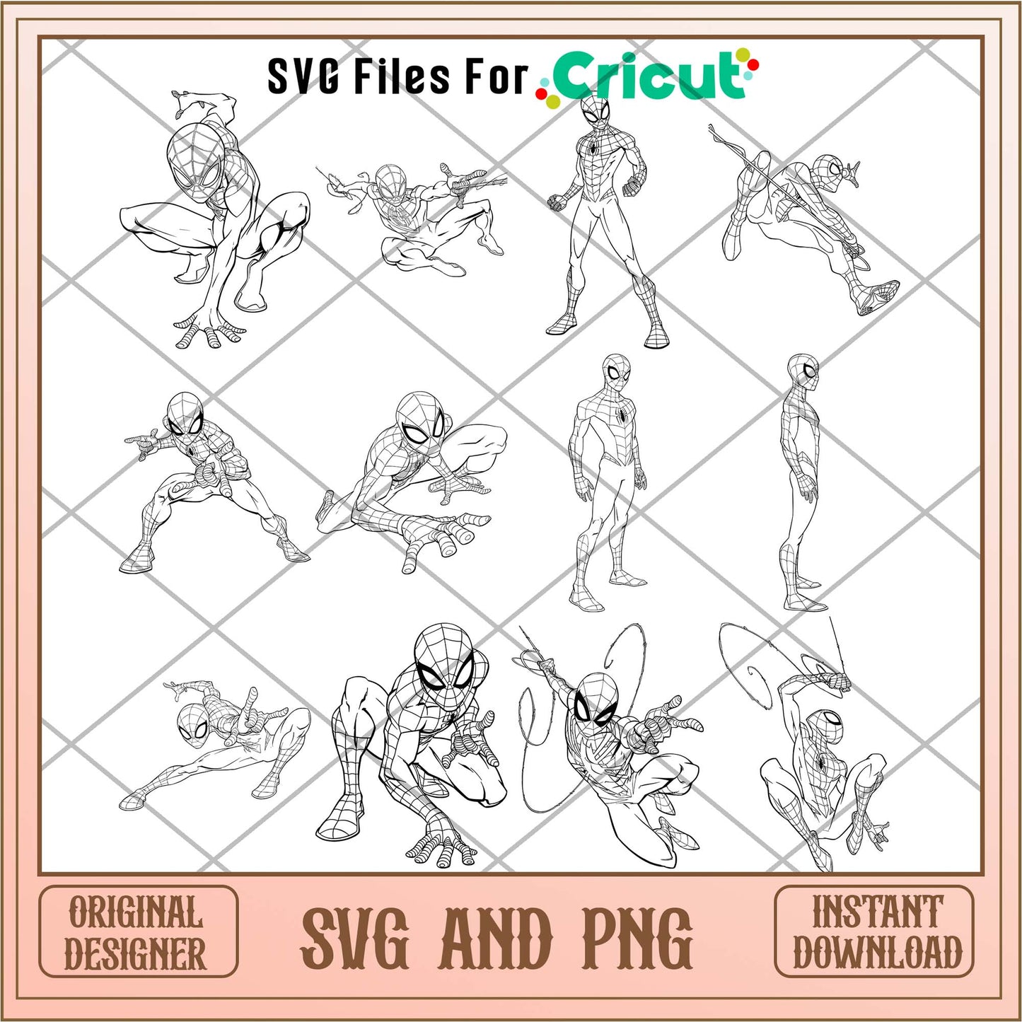 Spiderman drawing line svg bundle, Spiderman movies svg - Svgfileforcricut
