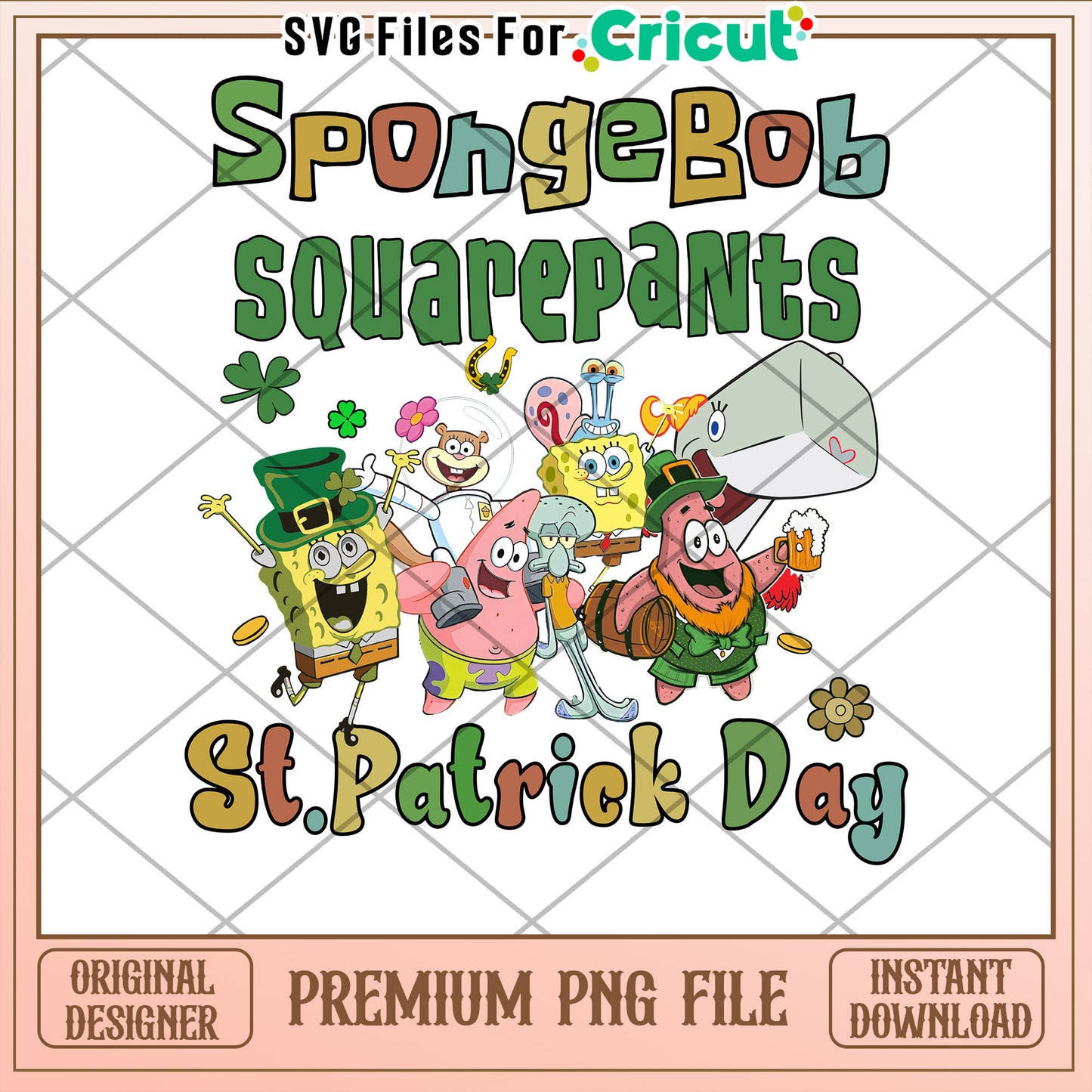 SpongeBob SquarePants St Patrick Day PNG File Download