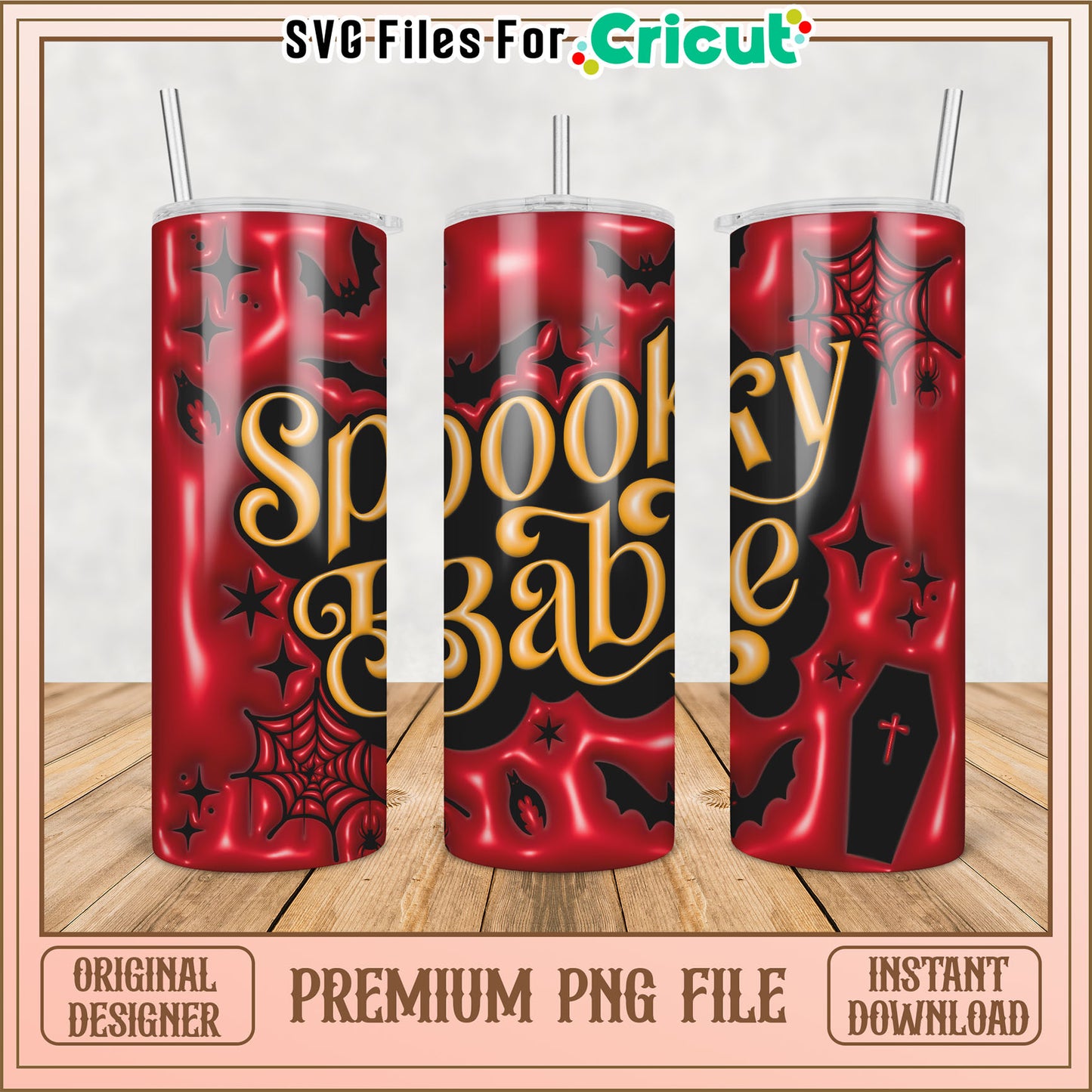 Spooky Babe Halloween Tumbler PNG