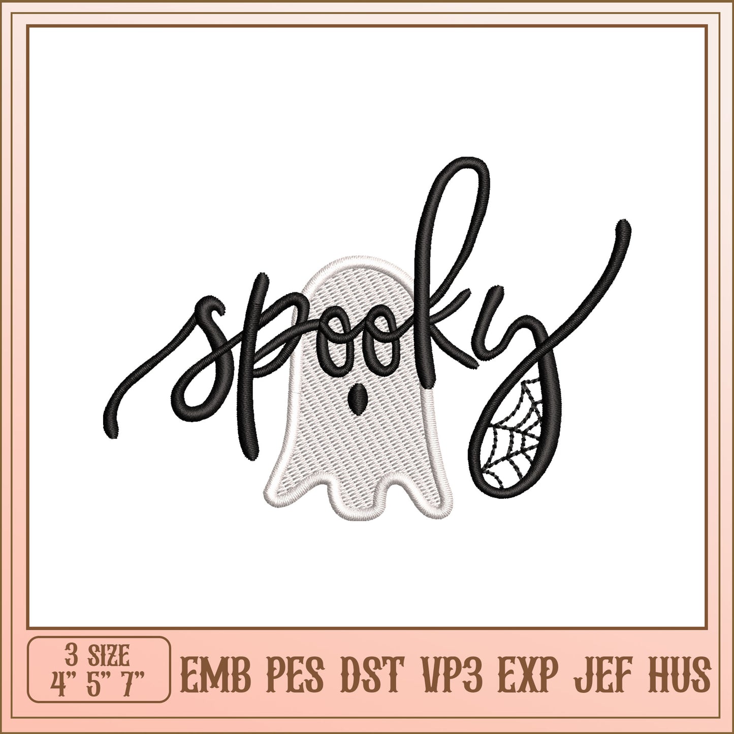 Spooky Ghost Embroidery Design