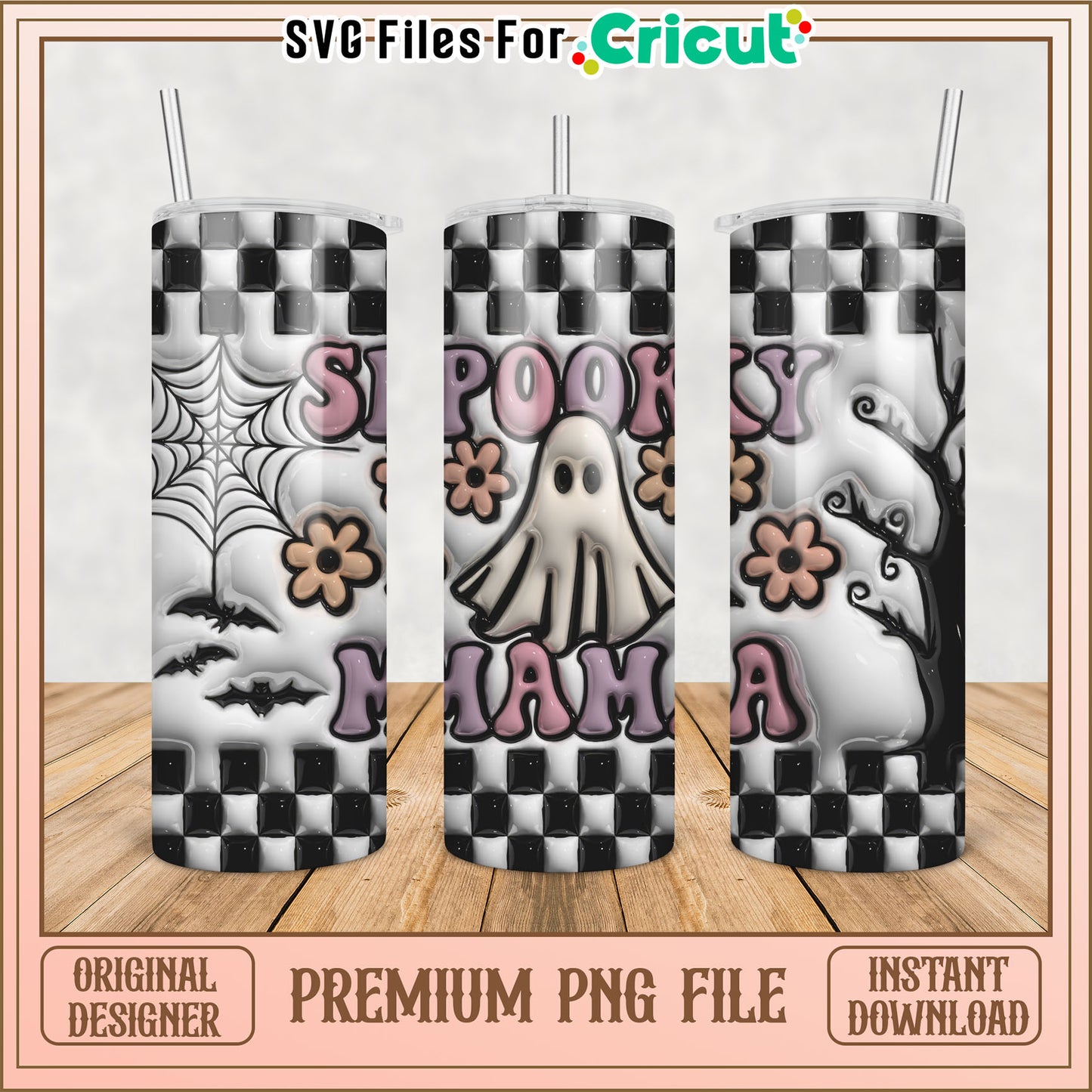 Spooky Mama Tumbler PNG Design