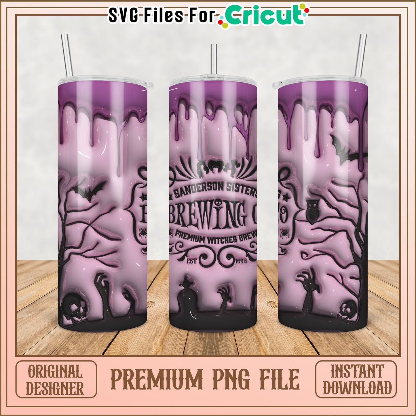 Spooky Sanderson Sisters Tumbler Design Premium PNG Instant Download