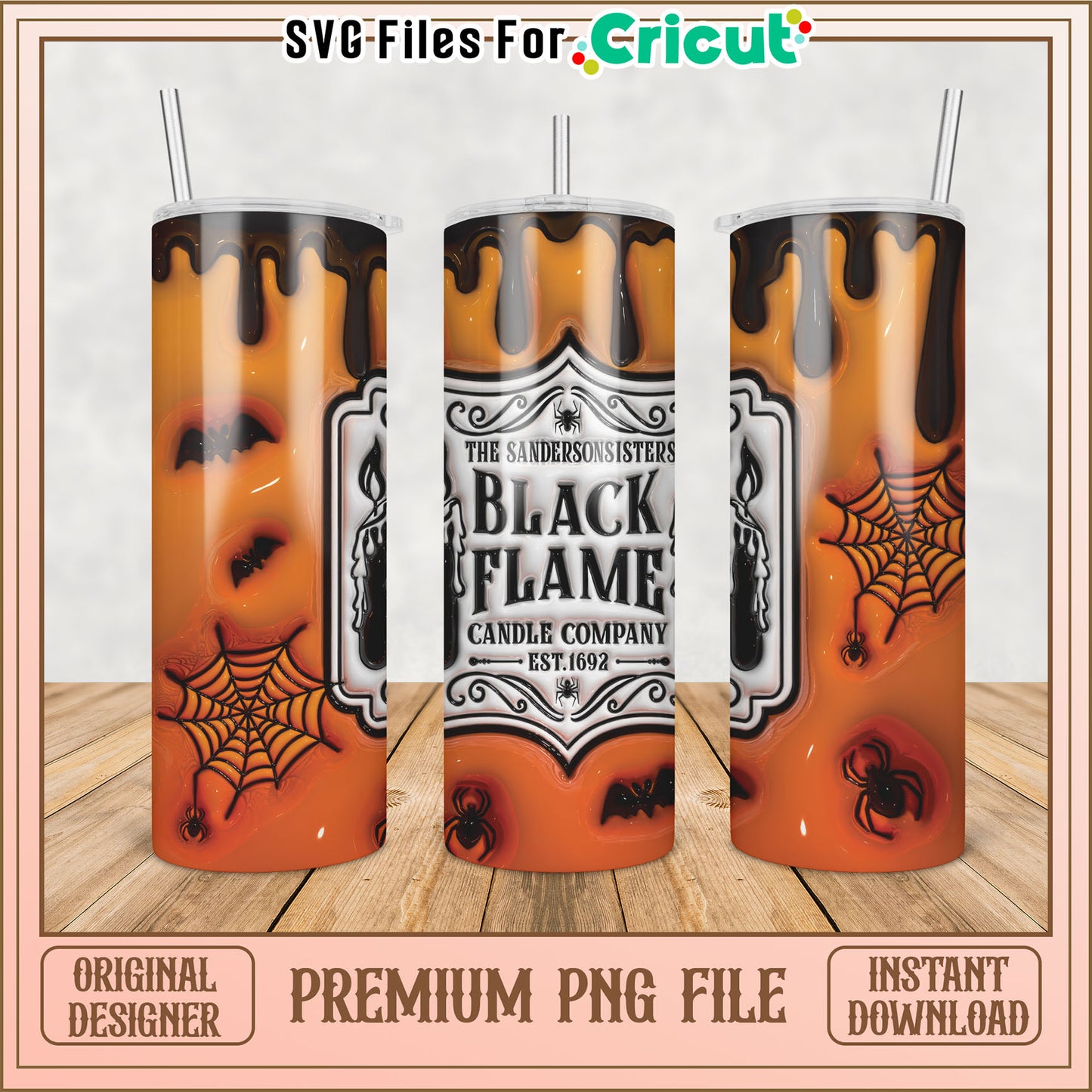 Spooky Sanderson Sisters Tumbler PNG for Halloween Crafts