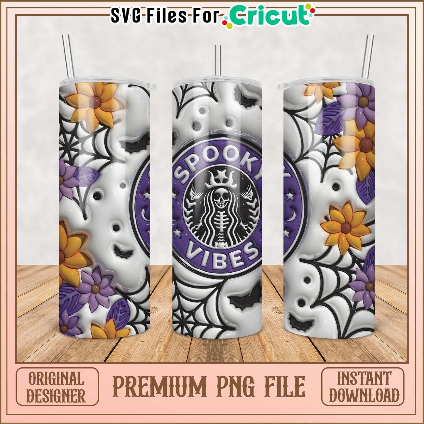 Spooky Vibes Tumbler PNG Sublimation
