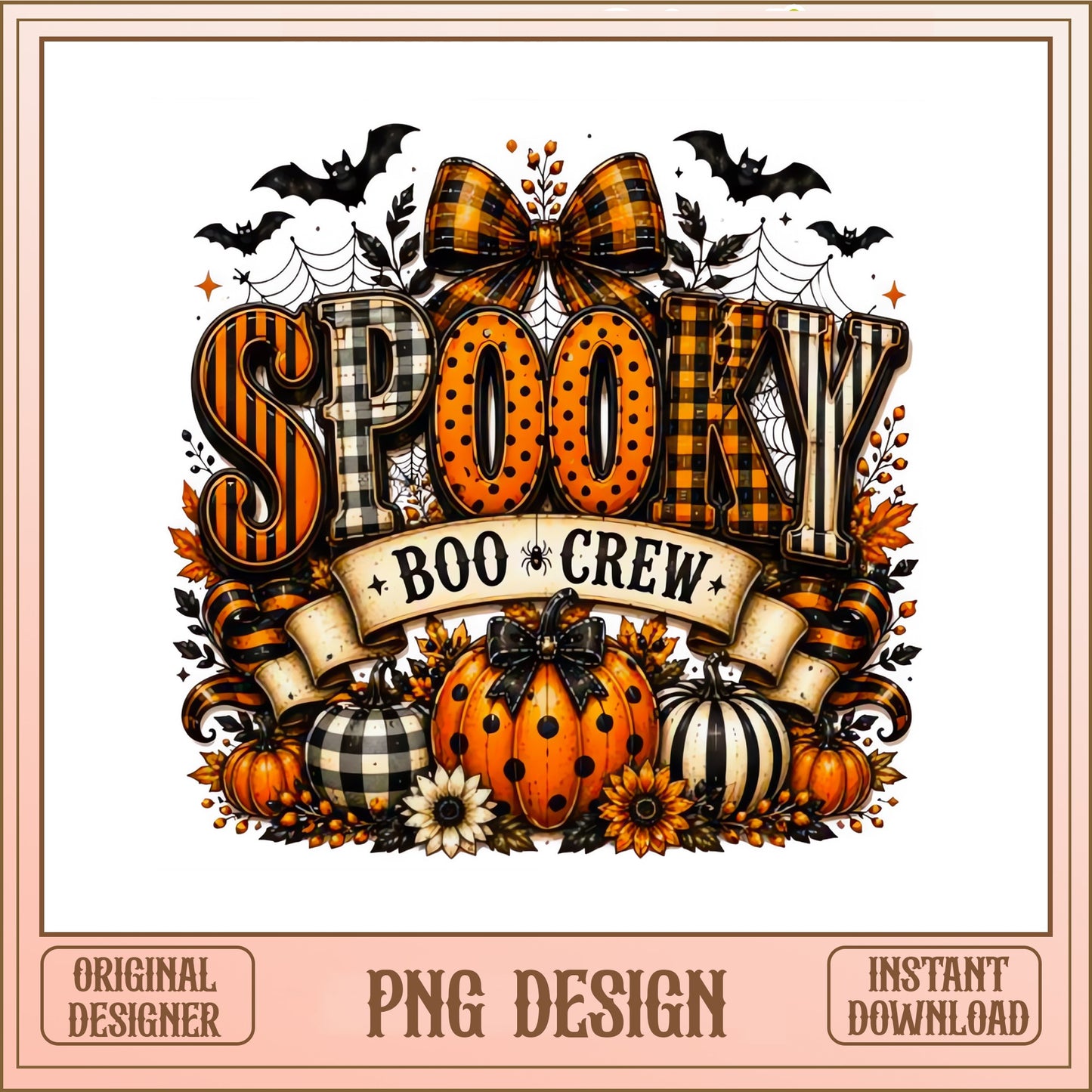Spooky Boo Crew PNG, Halloween Pumpkin Design, Halloween PNG