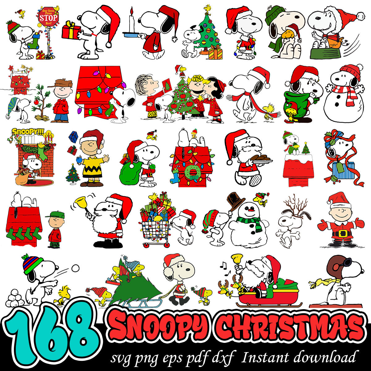 Snoopy Christmas svg Bundle, Peanuts Christmas bundle