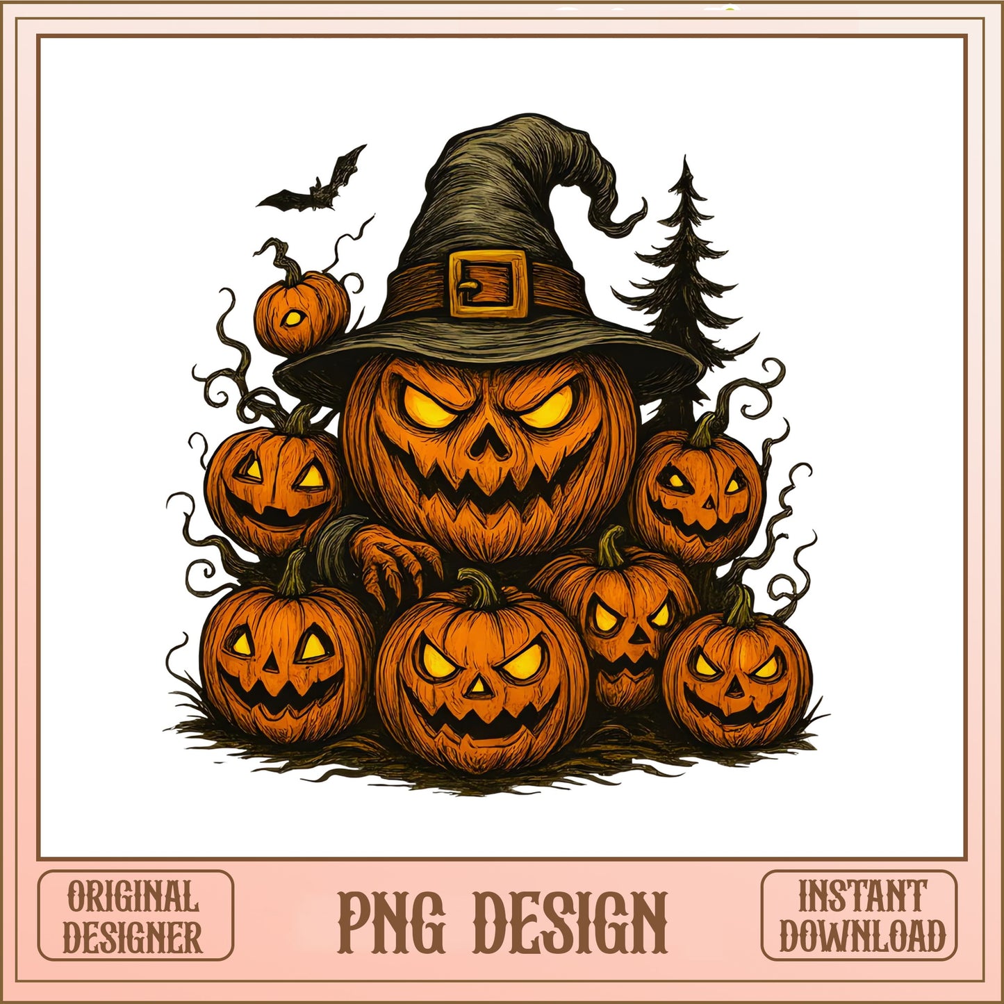 Spooky Pumpkin Witch PNG, Halloween Jack O Lantern, Fall PNG