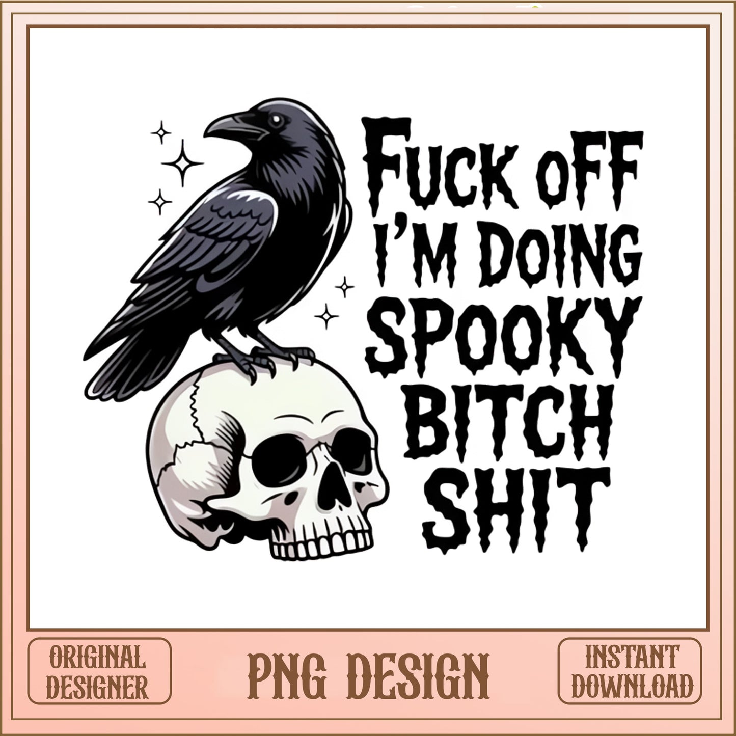 Spooky Raven Skull Halloween PNG, Funny Halloween PNG, Witch PNG