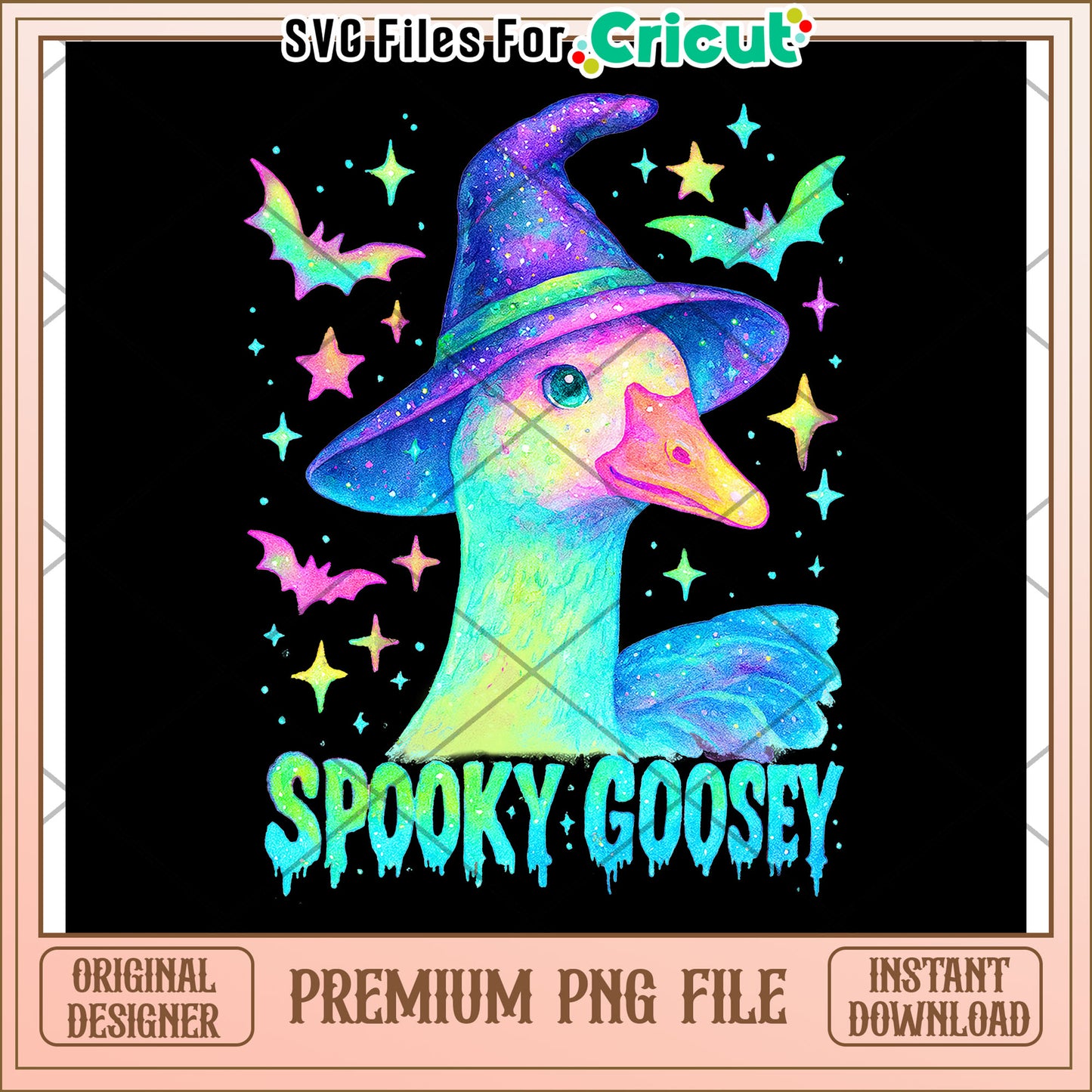 Spooy goosey design neon png, halloween time png, halloween decor png