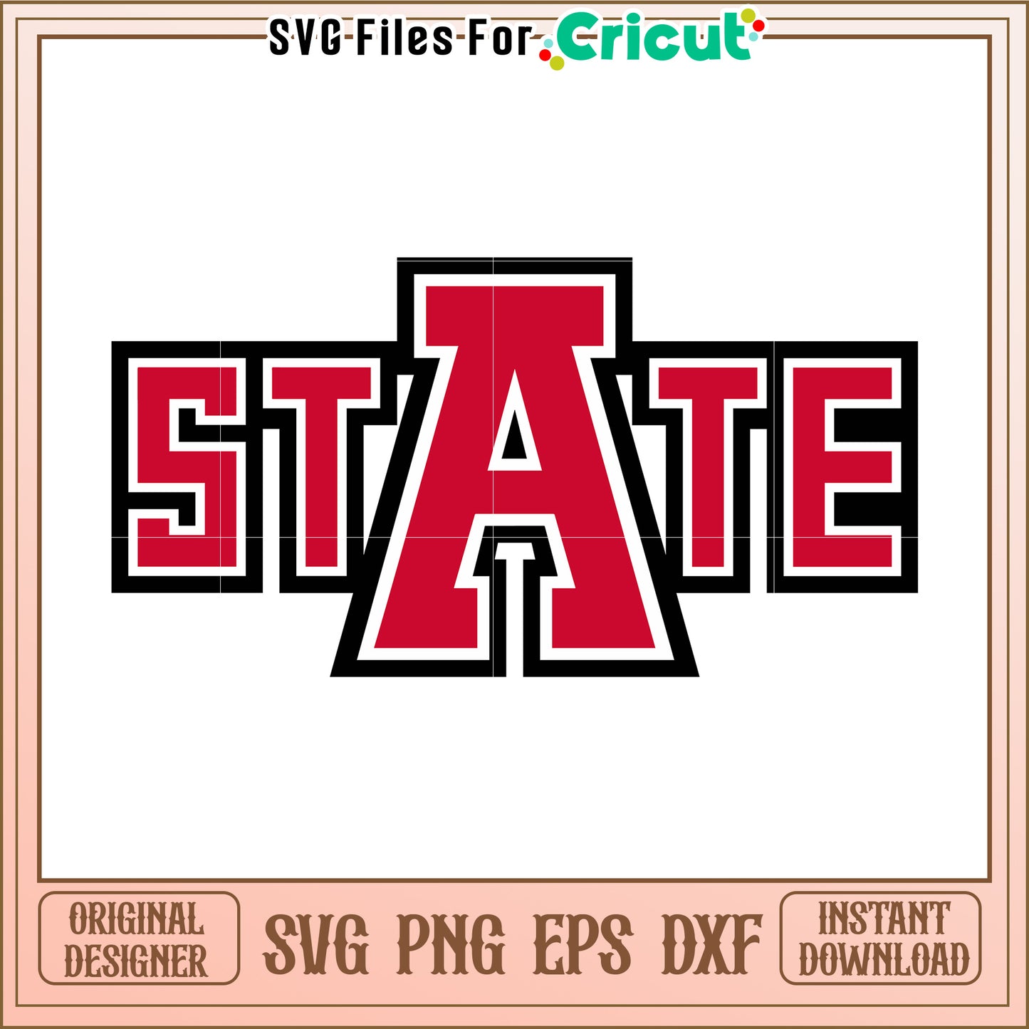 Sports State Logo Design for Crafting, Ideal for Cricut Users and Enthusiasts