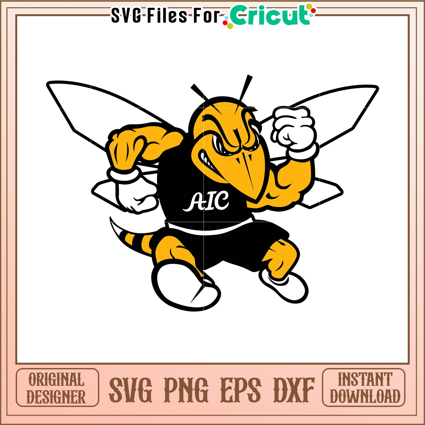 Sporty Bee Mascot SVG File for Cricut, Perfect for Custom Designs and Crafts