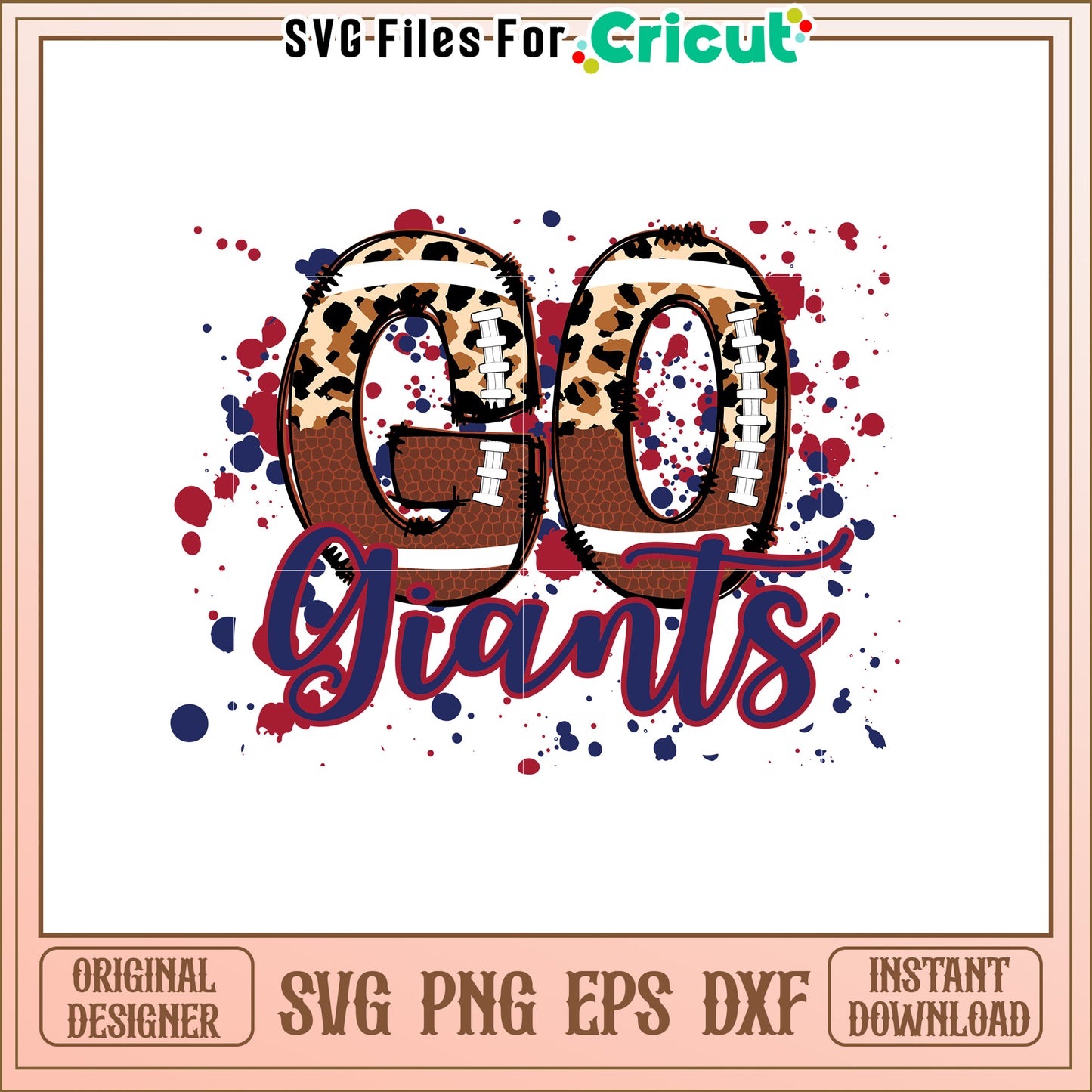 Sporty Go Giants SVG Design with Football Theme