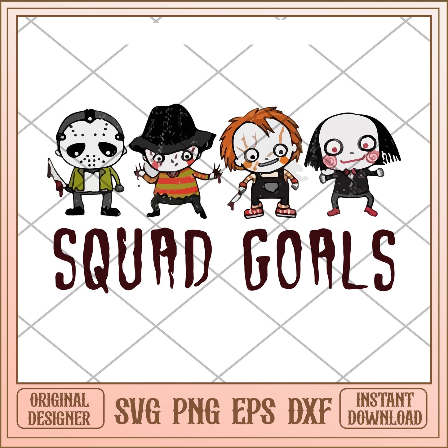 Squad goals svg, Horror Characters Svg, digital download